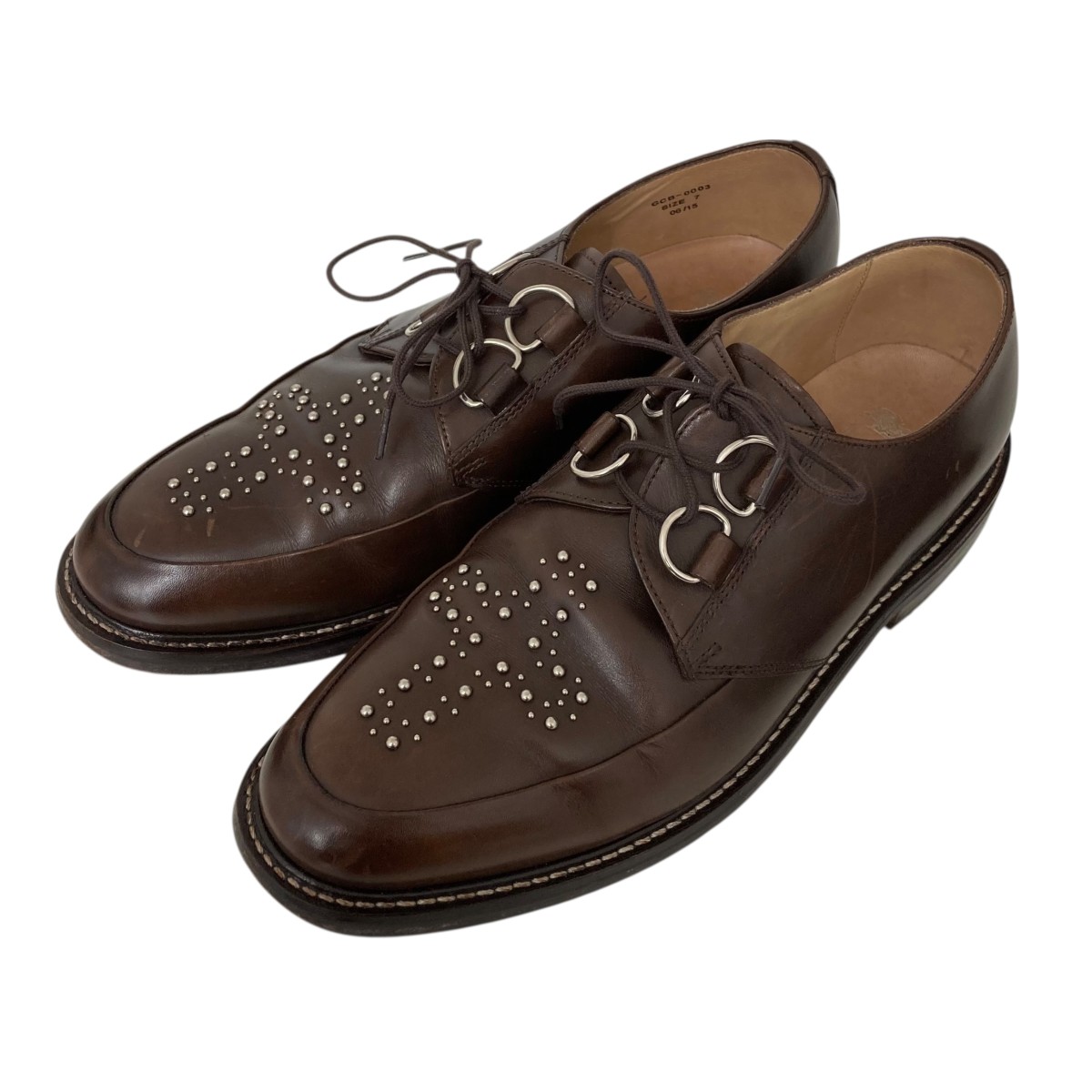 【中古】\u003cBR\u003eGEORGE COX\u003cBR\u003eBURGUNDY スタッズドレスシューズ なめし革シューズ GCB-0003 赤銅色 大きさ：7(約26-26.5糎)\u003cBR\u003e【通貨価値思いなおす】