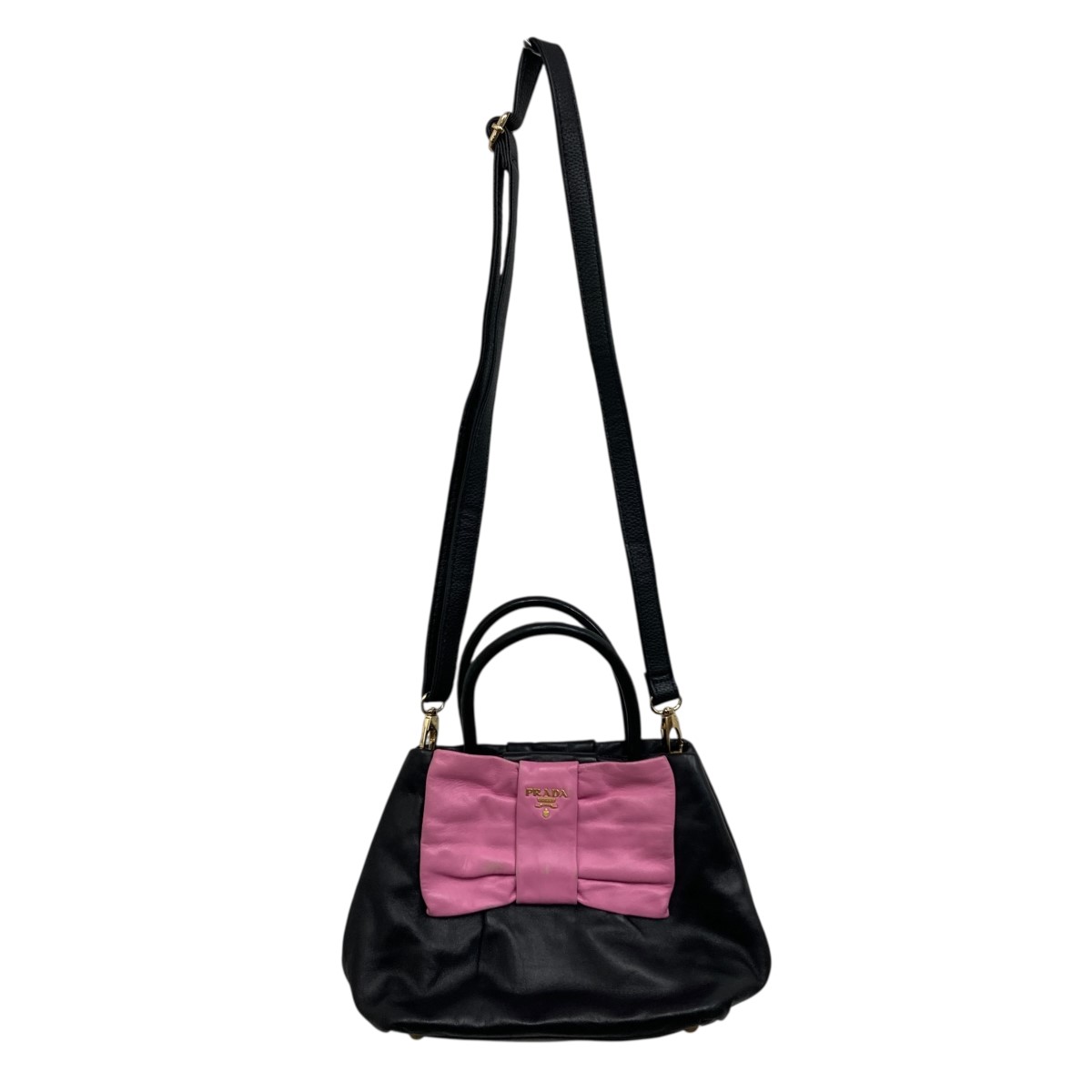 【中古】 PRADA　 ハンドバッグ ブラック×ピンク 【090126】（プラダ）