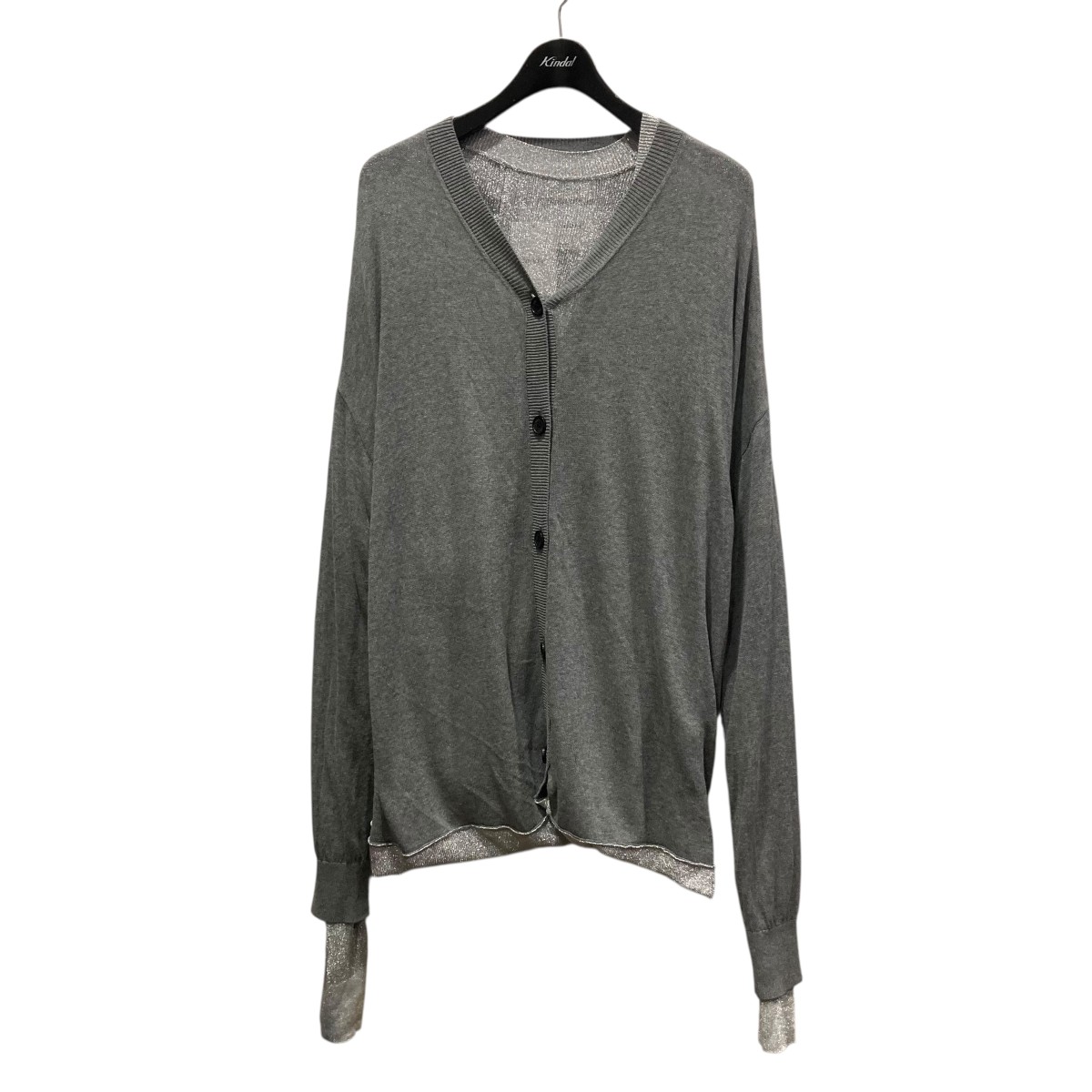 【中古】DAIRIKUDocking Lame Cotton Cardigan Knit レイヤードカーディガン 25SS KNT6 グレー サイズ：M【価格見直し】｜ブランド古着のカインドオル