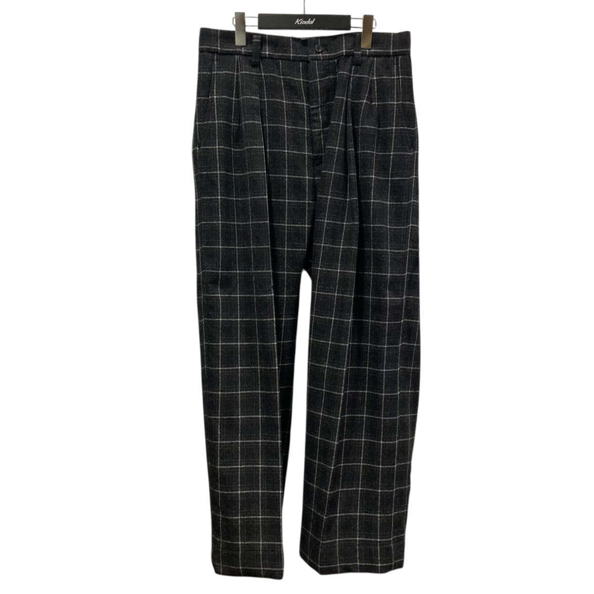 【中古】 ensou 2B doni’s trouser チェックスラックス ブラック サイズ：L 【価格見直し】