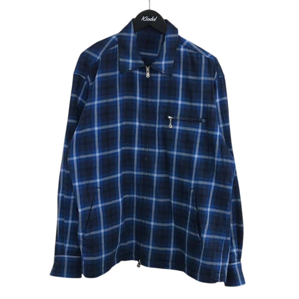 【中古】 TAKAHIROMIYASHITA TheSoloIst．　 25ss 「full zip work jacket．」 チェックワークジャケット sj．0019SS25 ブルー サイズ：46 【301125】（タカヒロミヤシタザソロイスト）