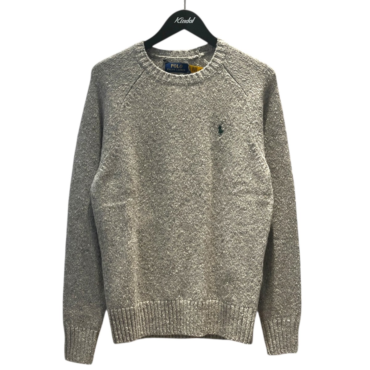 【中古】 POLO RALPH LAUREN　 ワンポイント クルーネックニット グレー サイズ：XS 【291125】（ポロラルフローレン）