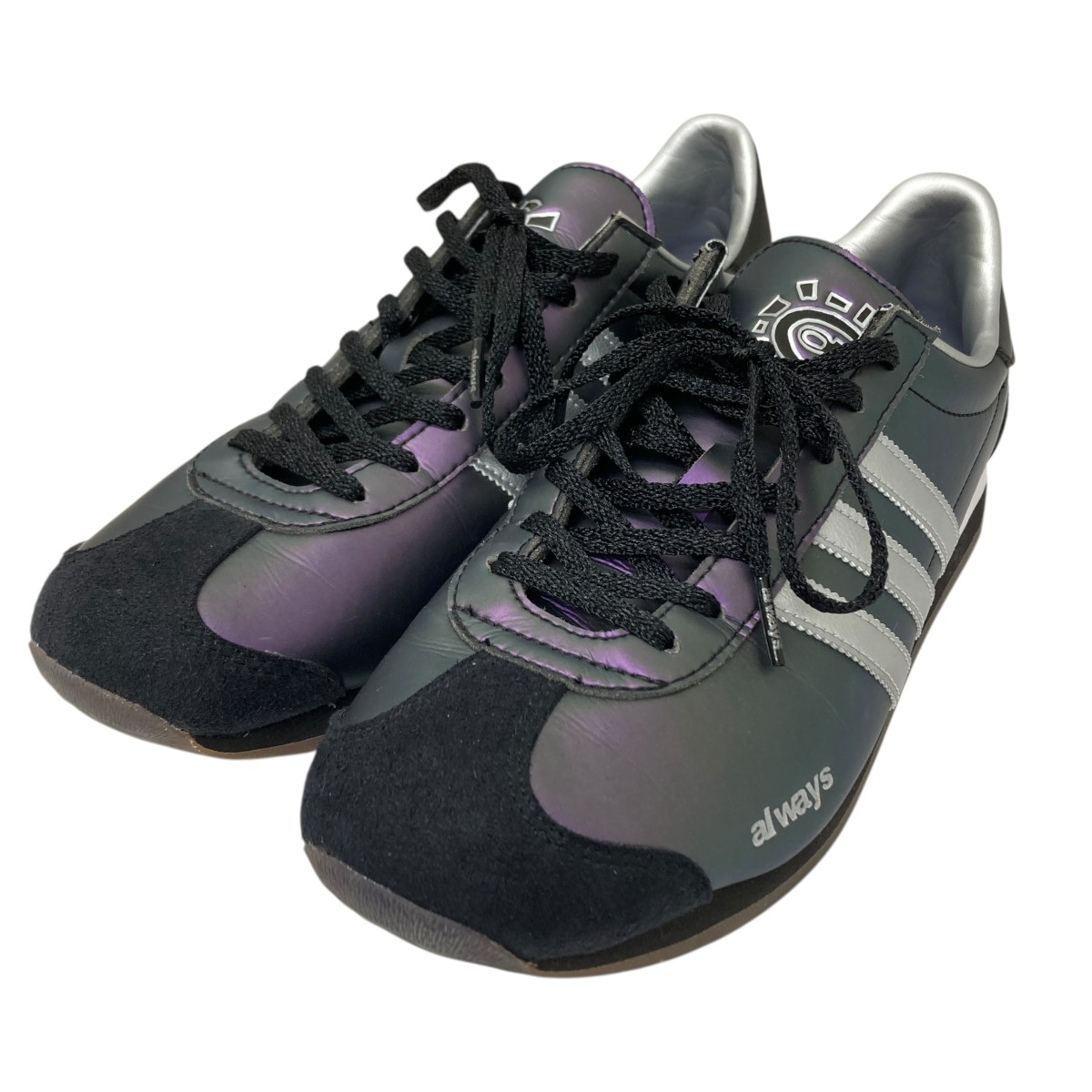 【中古】 adidas×ALWAYS ローカットスニーカー ブラック×パープル サイズ：28cm 【価格見直し】