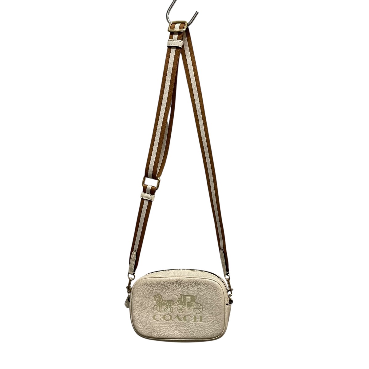 【中古】 COACH　 ホース＆キャリッジペブルドレザーコンバーチブルベルトバッグ ショルダーバッグ 79212 ホワイト 【301125】（コーチ）