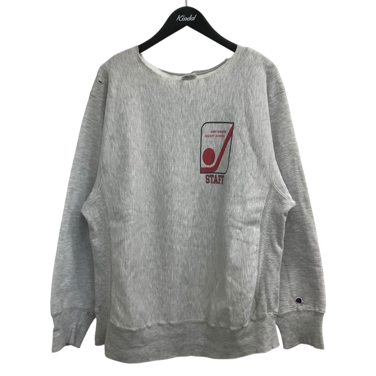 【中古】 Champion 染みこみプリントリバースウィーブスウェット グレー サイズ：XL 【価格見直し】