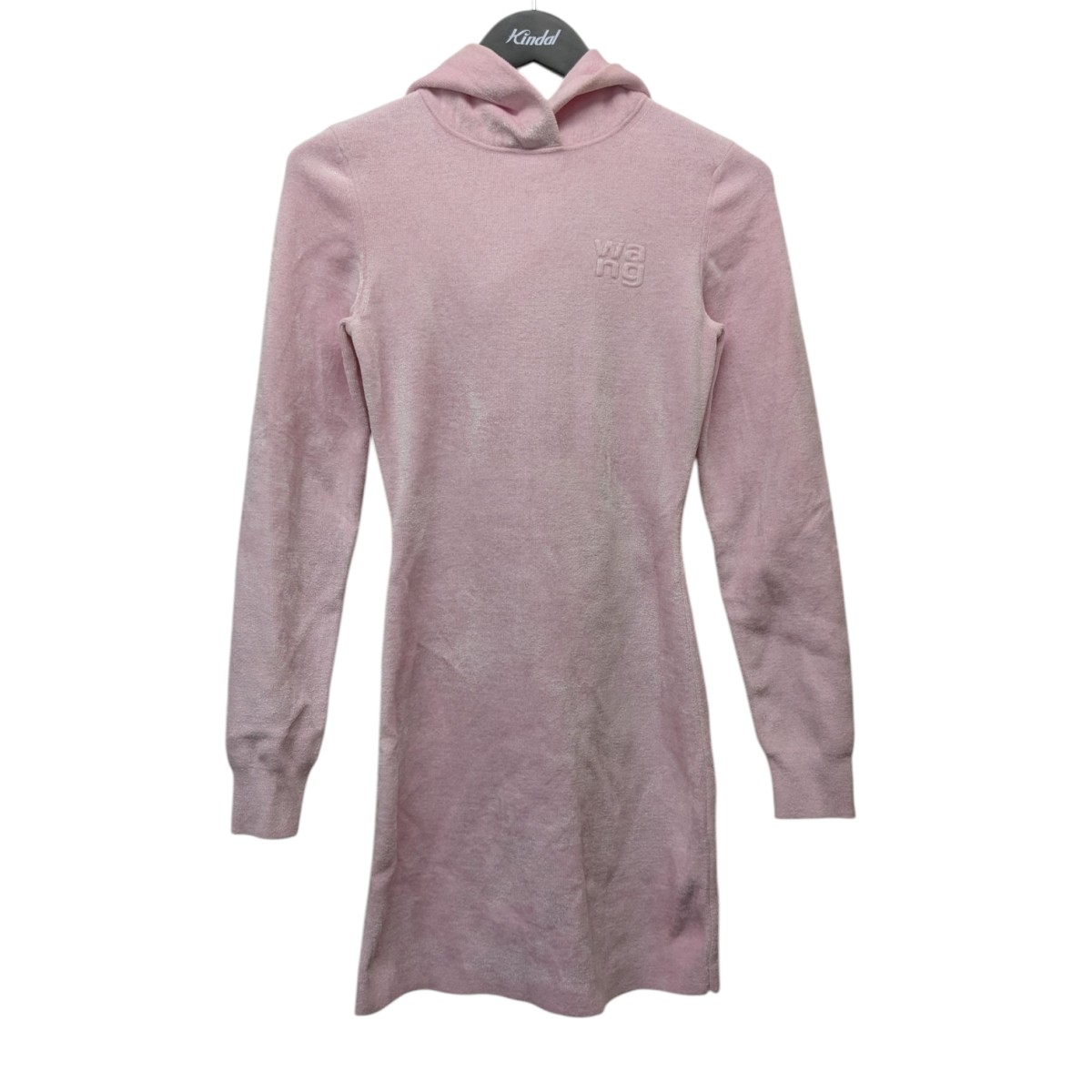 【中古】 ALEXANDER WANG　 ロゴスウェットフーデッドワンピース RN161085 CA67930 ピンク サイズ：XS 【301125】（アレキサンダーワン）