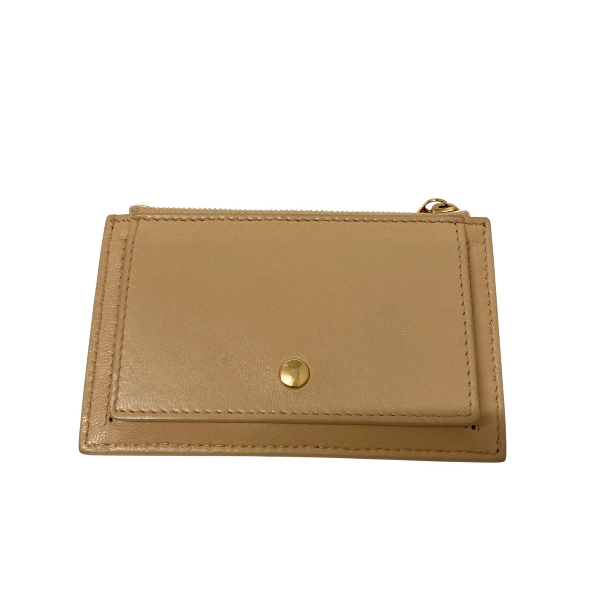 【中古】 BOTTEGA VENETA イントレチャートカードケース ベージュ 【価格見直し】