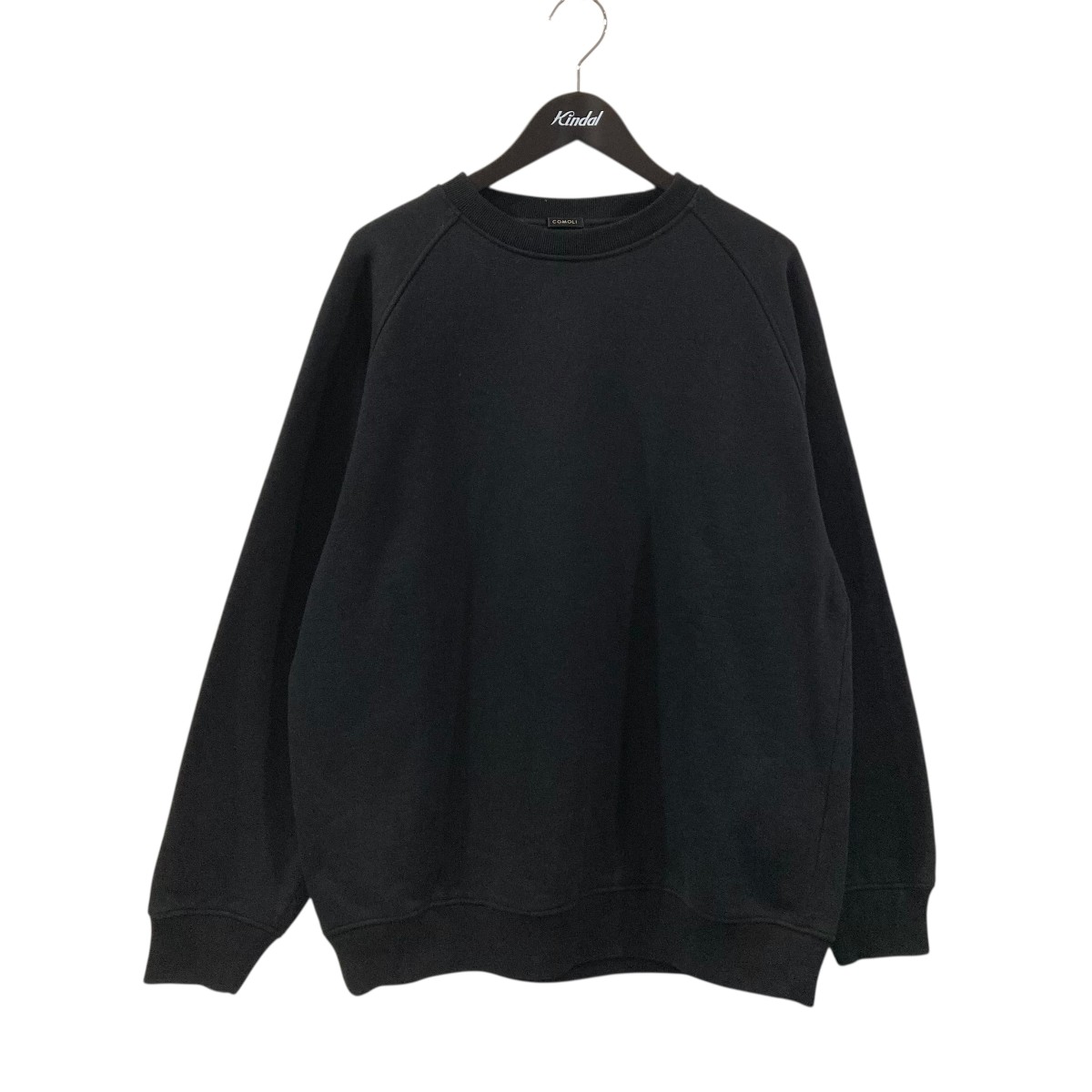 【中古】COMOLI24AW コットン裏毛クルーネック クルーネックスウェット A03-05003 ブラック サイズ:3【価格見直し】|ブランド古着のカインドオル