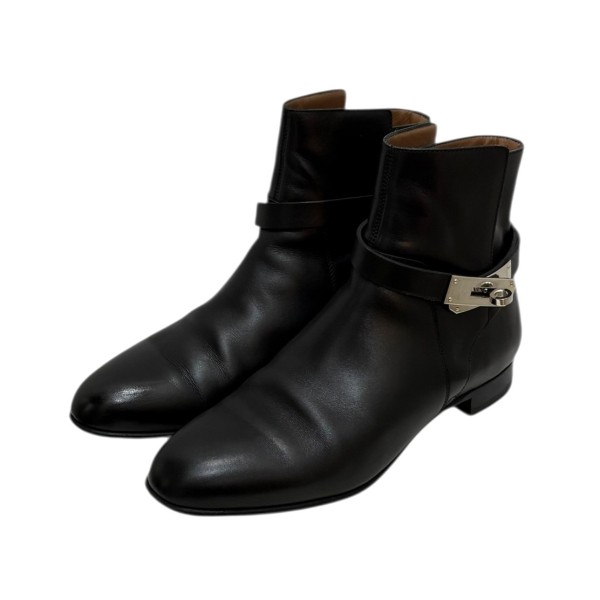 【中古】HERMES ケリーショートブーツ ネオ 黒いこと 大きさ：37 【011225】（エルメス）