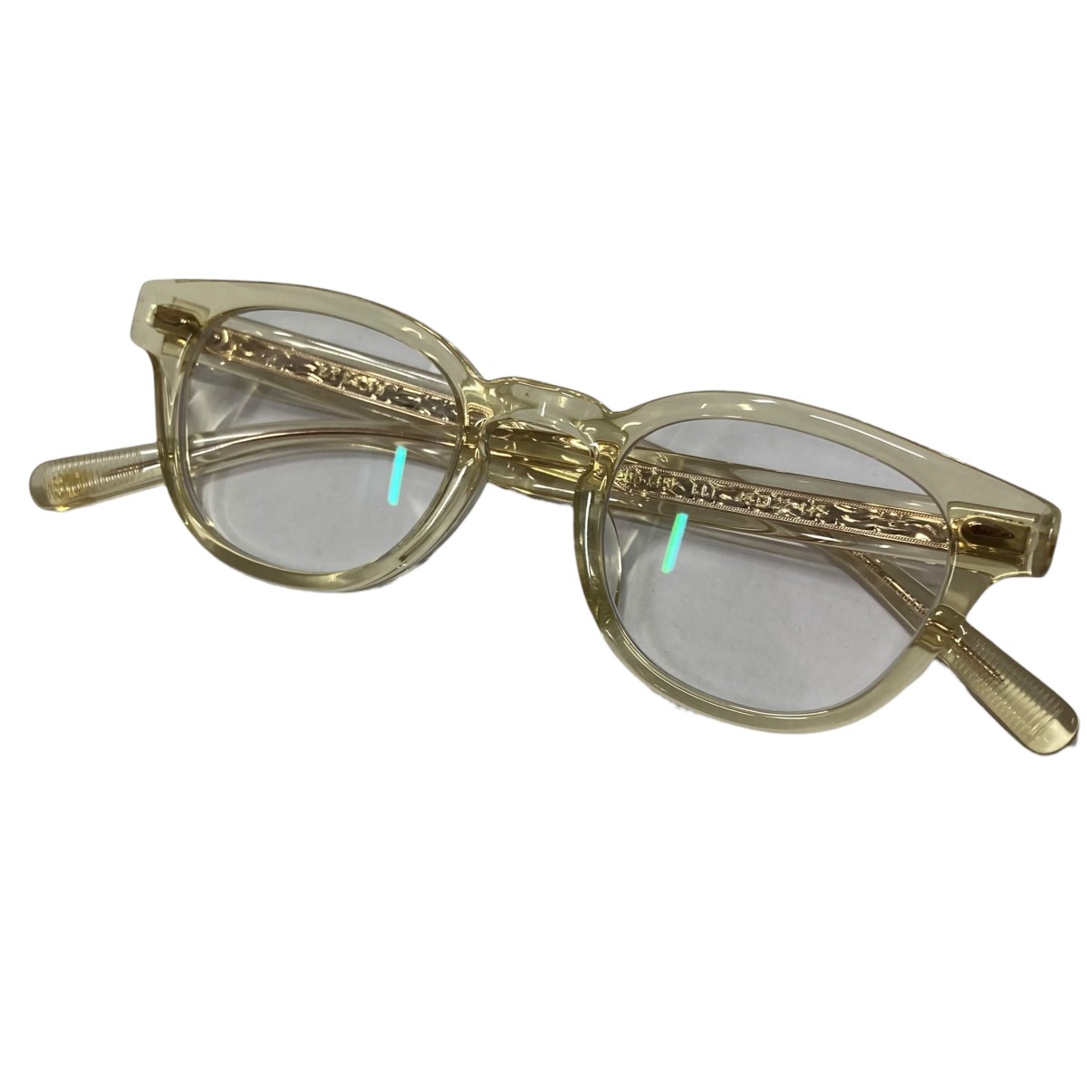 【中古】 EYEVAN クリアフレームウェリントン シャンパンゴールド サイズ：45□22-145 【価格見直し】