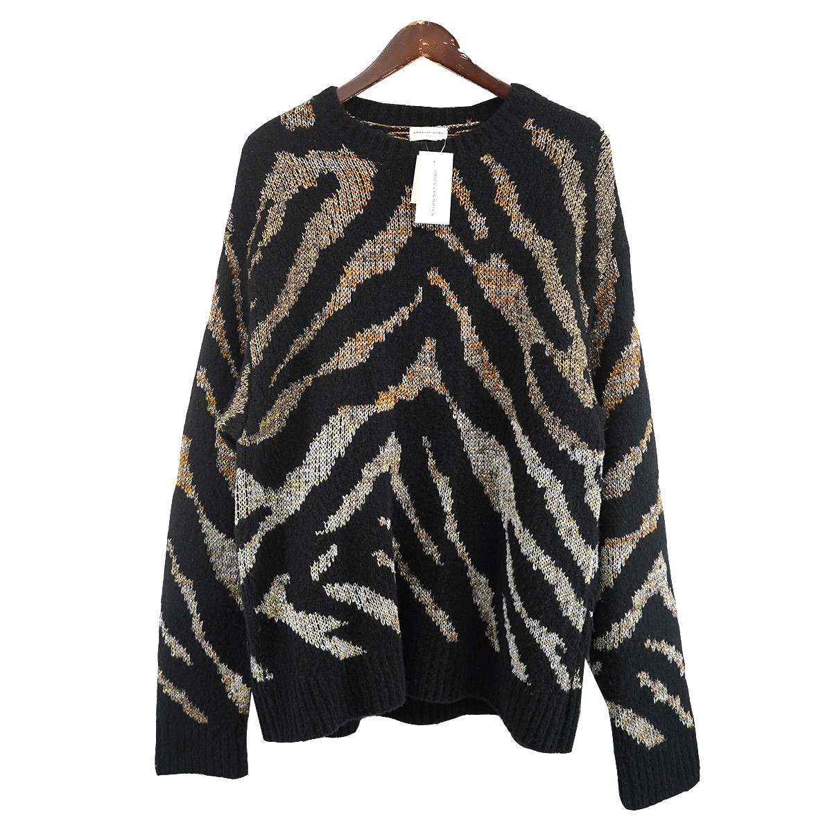 【中古】\u003cBR\u003eDRIES VAN NOTEN\u003cBR\u003e18AW M．K．SWEATER 金属元素混 編み物 プルオーバー 黒いこと 大きさ：S\u003cBR\u003e【必要経費思いなおす】