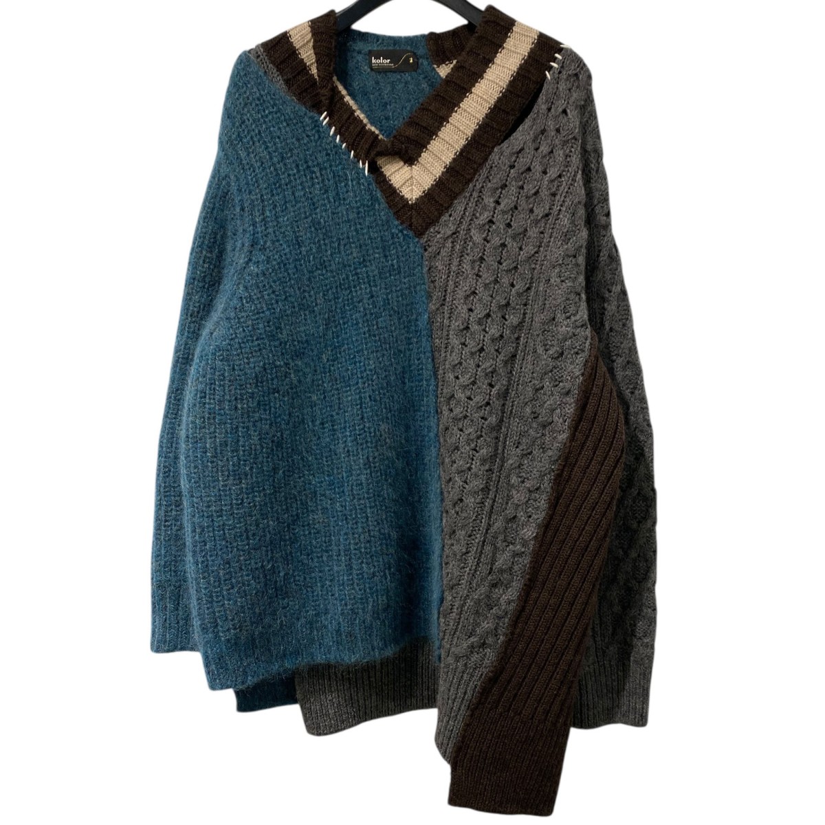楽天市場】kolor カラー ニット サイズ:3 22AW ボーダーストール