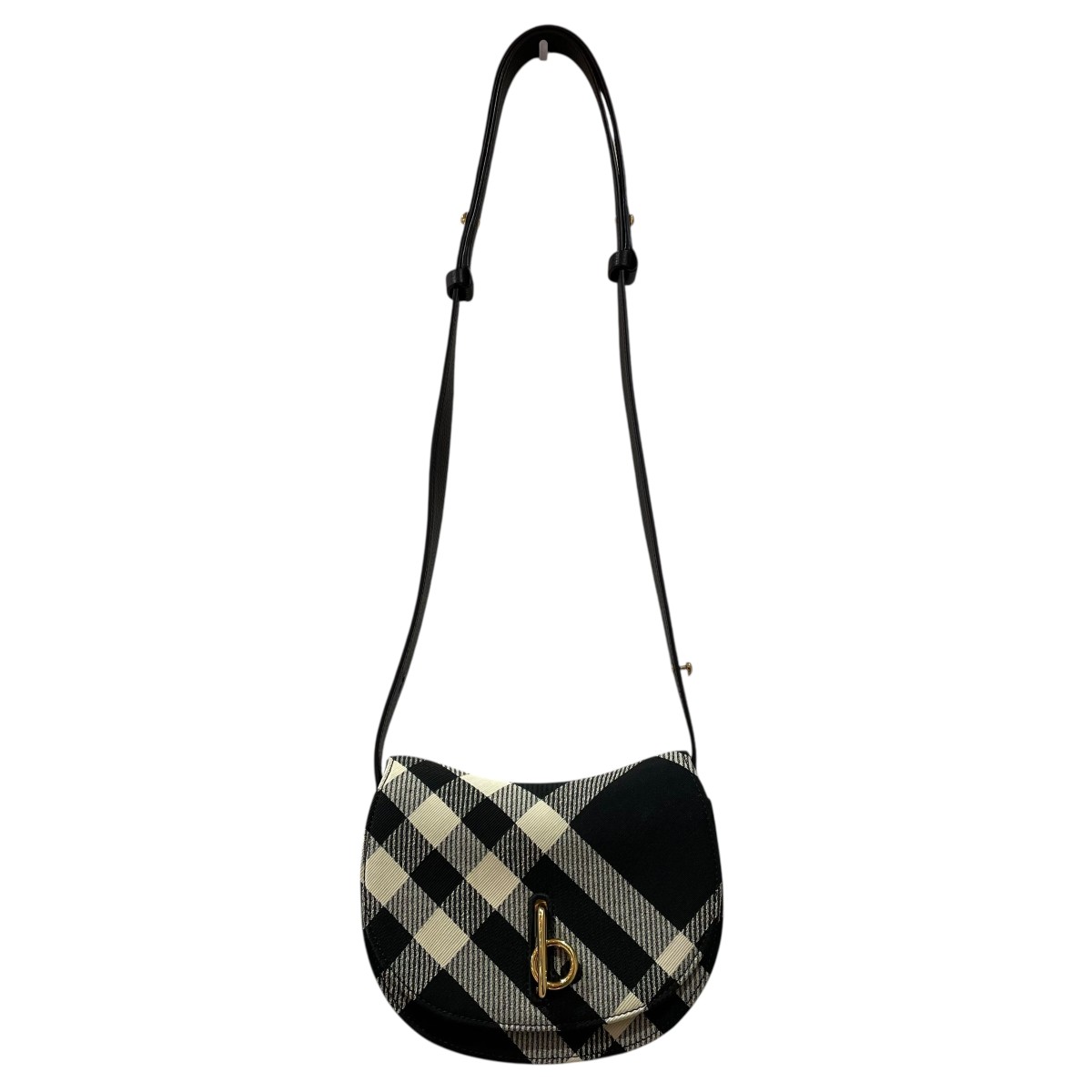 【中古】 BURBERRY ミニロッキンホース ショルダーバッグ ブラック×ホワイト 【040426】(バーバリー)