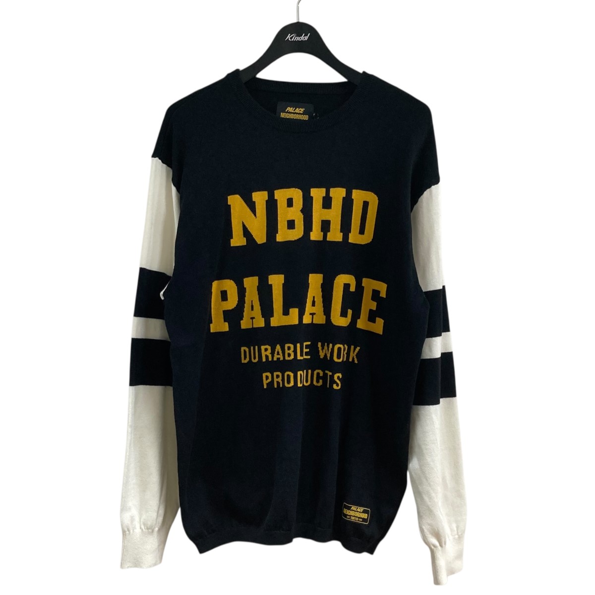 【中古】 PALACE×NEIGHBORHOOD 25AW ｢Knitted Moto Top｣ 薄手ニット ブラック×イエロー サイズ：M 【価格見直し】