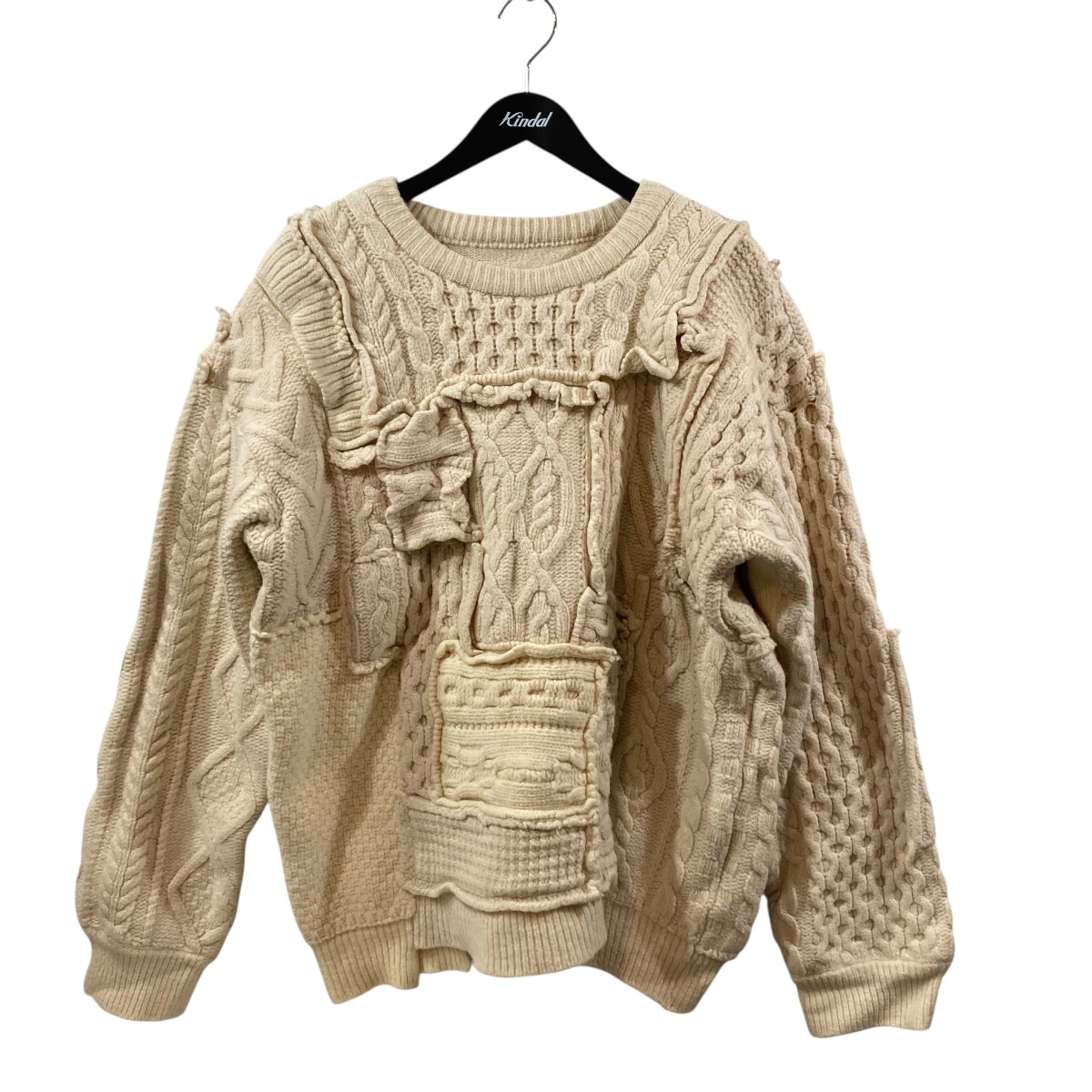 【中古】 stein OVERSIZED INTERLACED CABLE KNIT LS ケーブルニット ST．319 ホワイト サイズ：M 【価格見直し】
