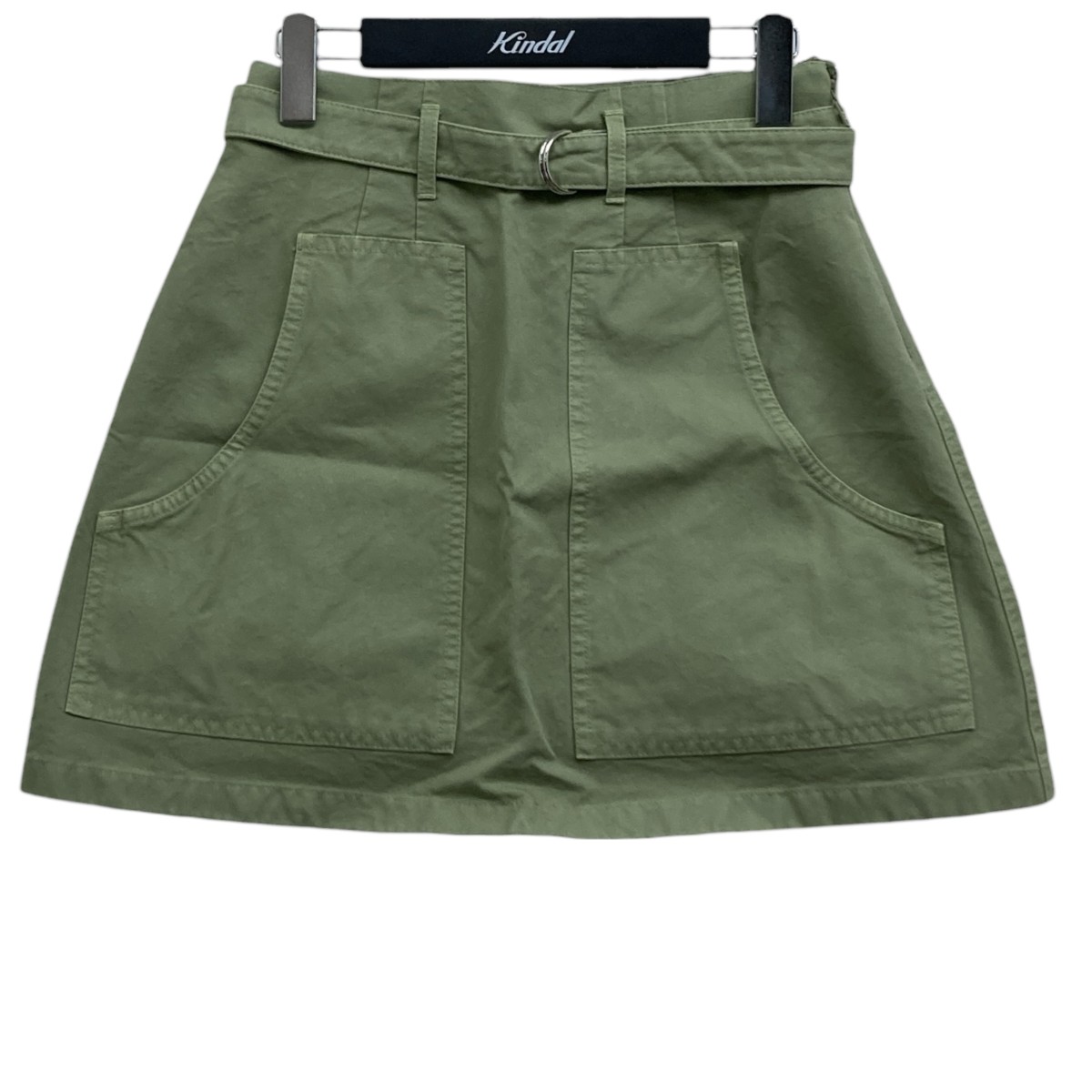【中古】 PRADA キャンバスミニスカート オリーブ サイズ：36 【価格見直し】