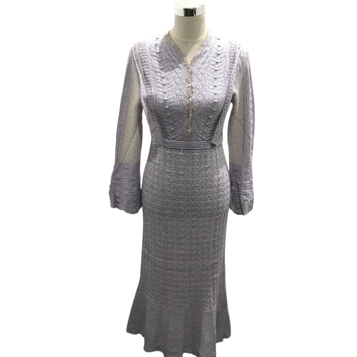 Mame Kurogouchi ベージュ ニットワンピース サイズ1 Mame Kurogouchi ベージュ ニットワンピース サイズ1