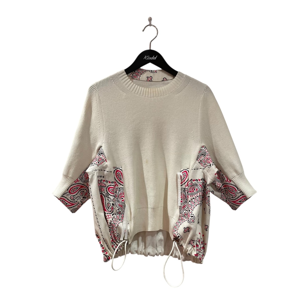 【中古】 sacai Vネックニット 22-05929 ホワイト サイズ：L 【価格見直し】 14,243円