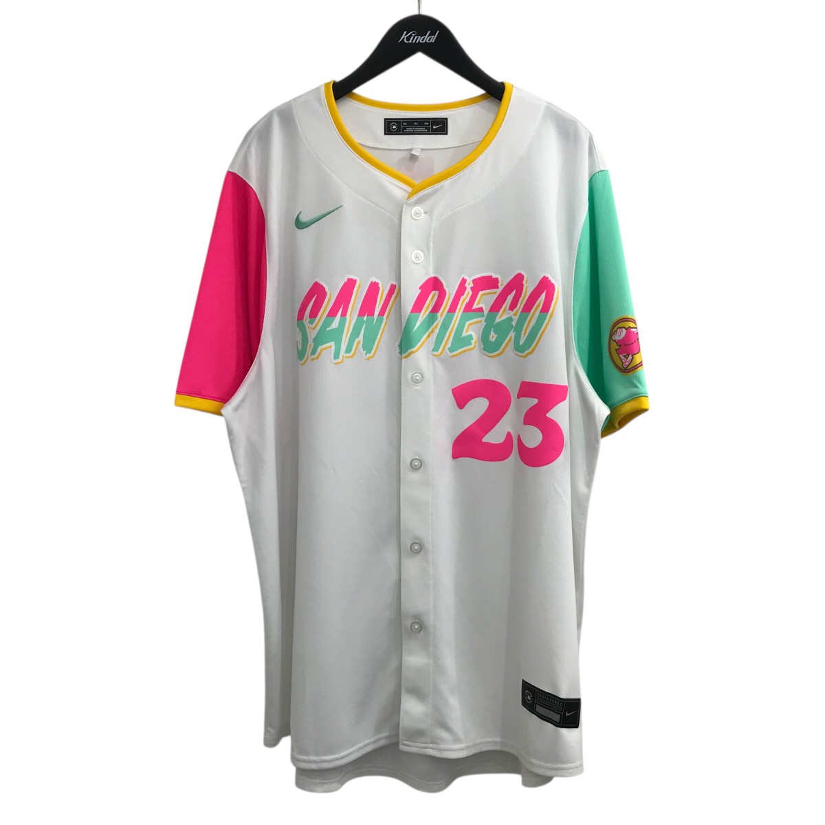 【中古】 NIKE　 パドレスタティスJr．レプリカユニフォーム T7LM PYC1 ホワイト サイズ：XXL 【051225】（ナイキ）