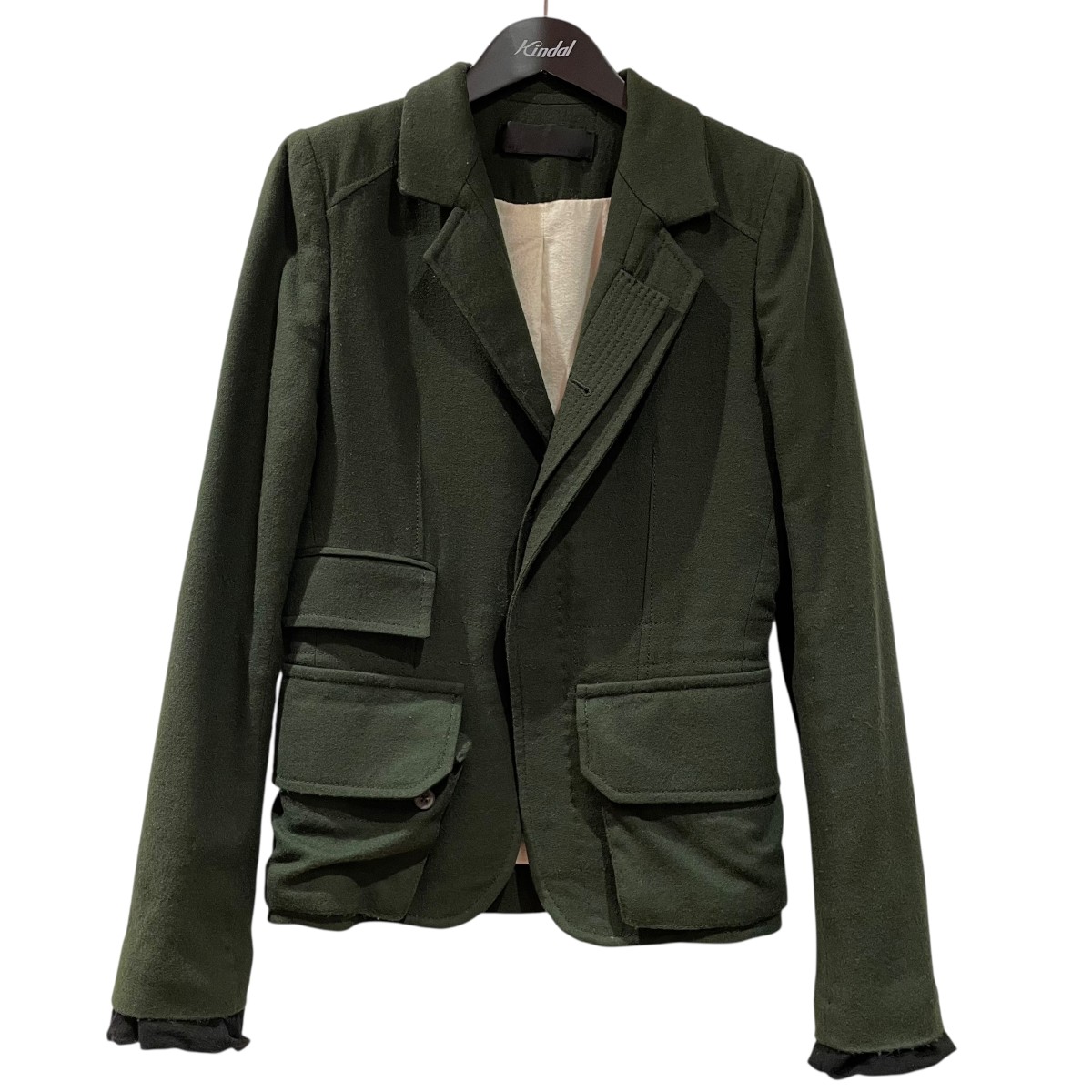 【中古】<br>HAIDER ACKERMANN<br>ウールジャケット グリーン サイズ：36<br>【価格見直し】