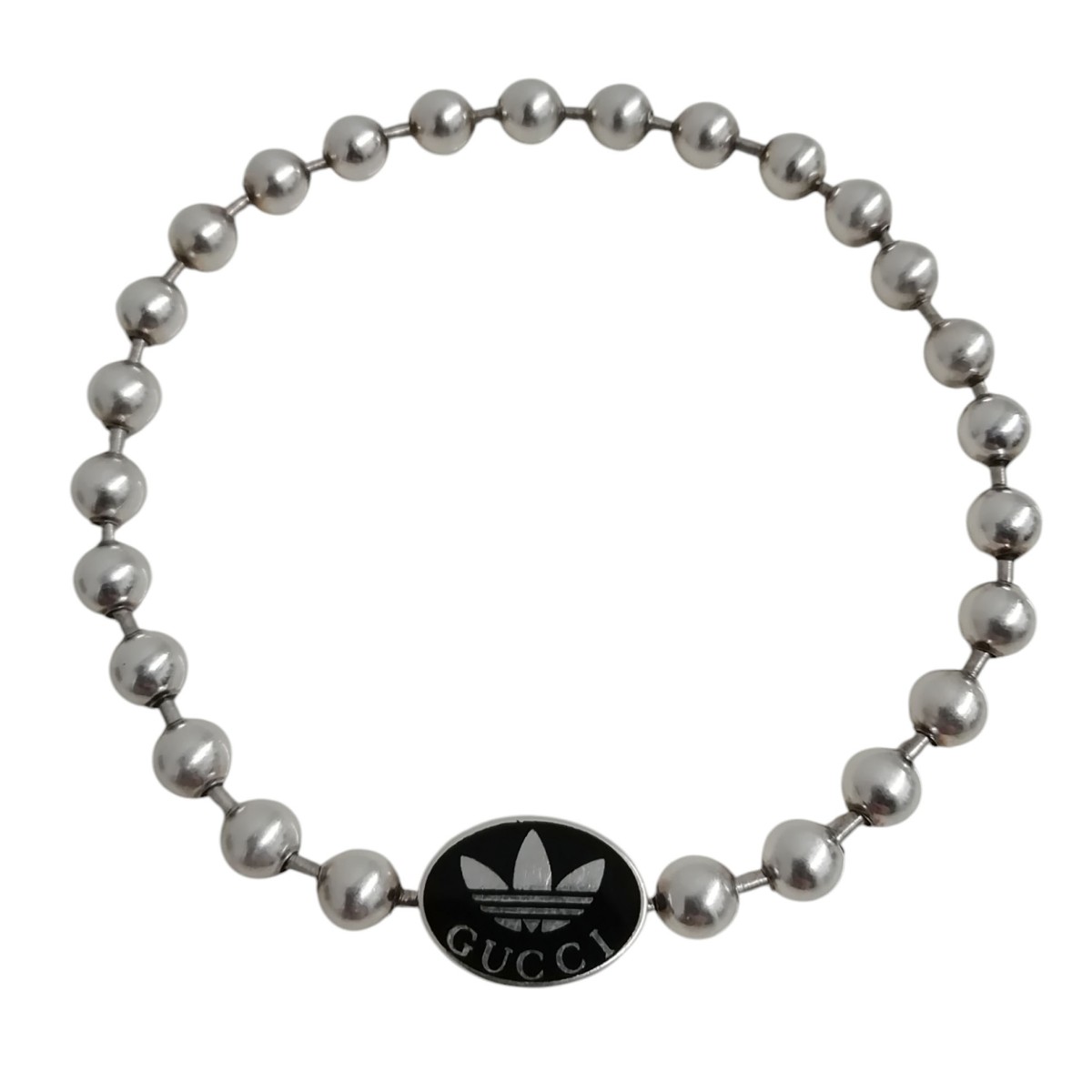 【中古】GUCCI×adidas ボールチェーンブレスレット しろがね色 【071225】（グッチ×アディダス）