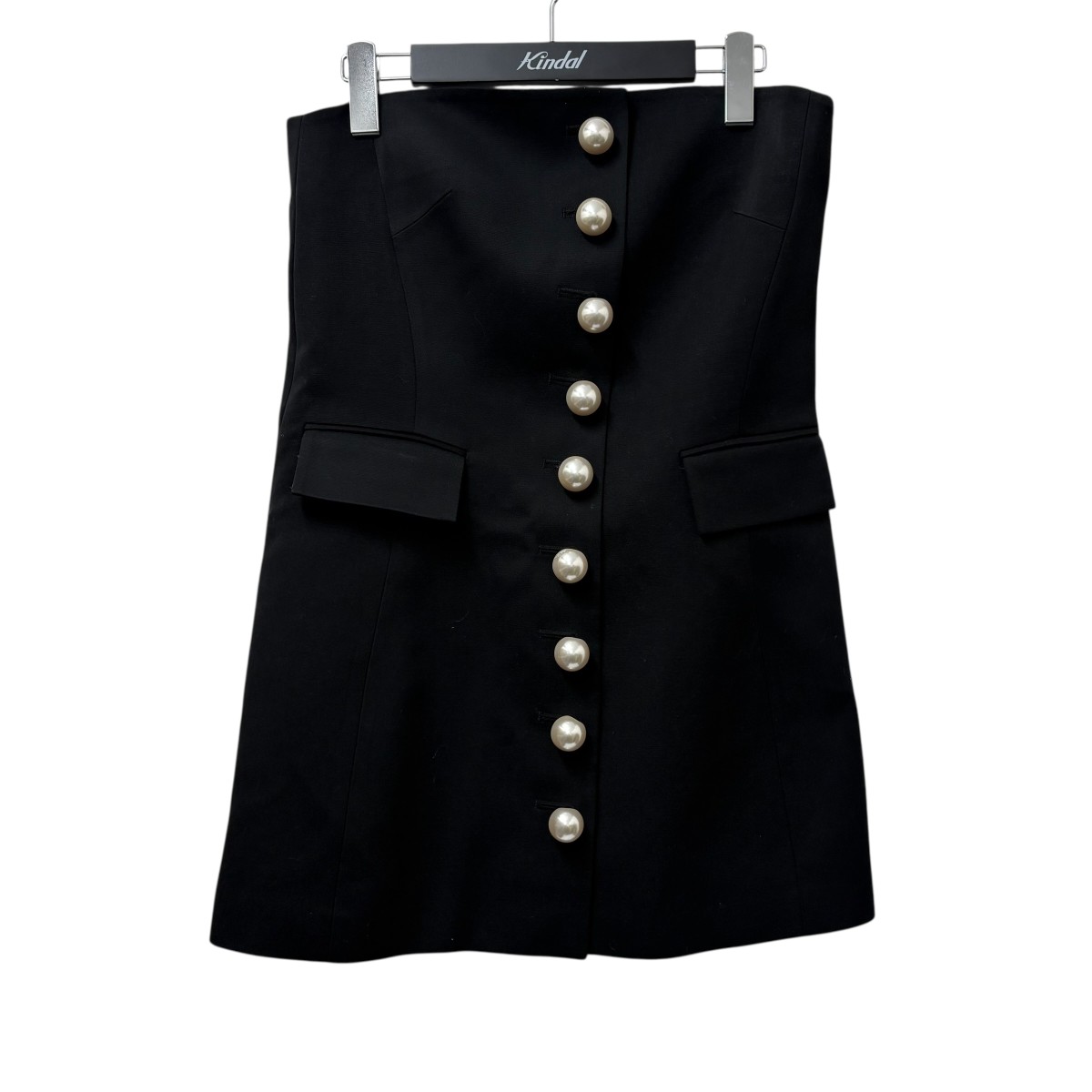 【中古】 KIMHEKIM　 Pearl Buttons Wool Blend Bustier Mini Dress キャミソールワンピース PF23-DS04-BK ブラック サイズ：40 【091225】（キムヘキム）