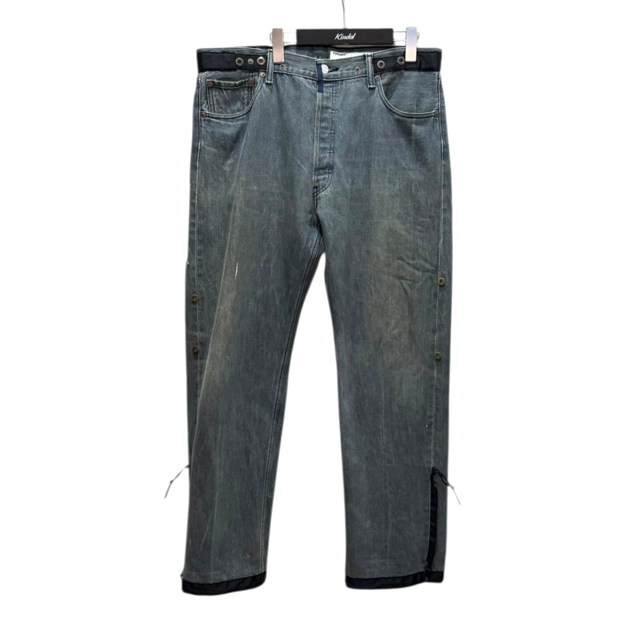 【中古】 POLIQUANT　 THE DEFORMED ADJUSTABLE THRIFTING DENIM 501 デニムパンツ 21020121 グレー サイズ：2 【091225】（ポリクアント）