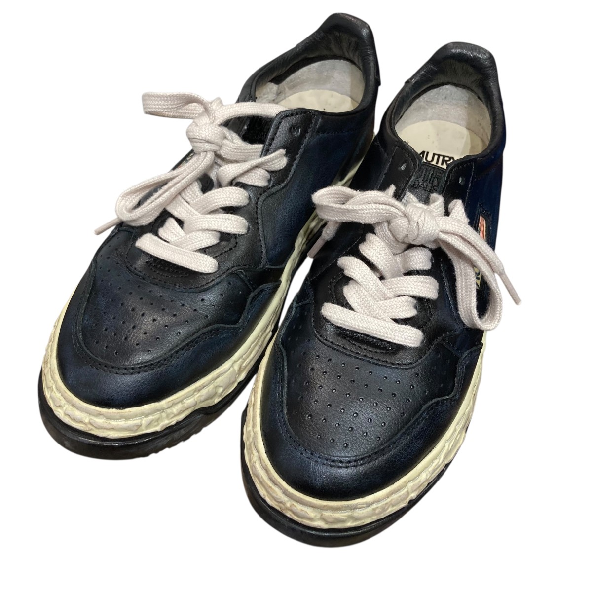 【中古】 MIHARA YASUHIRO×AUTRY ヴィンテージ加工スニーカー ネイビー サイズ：39 【価格見直し】