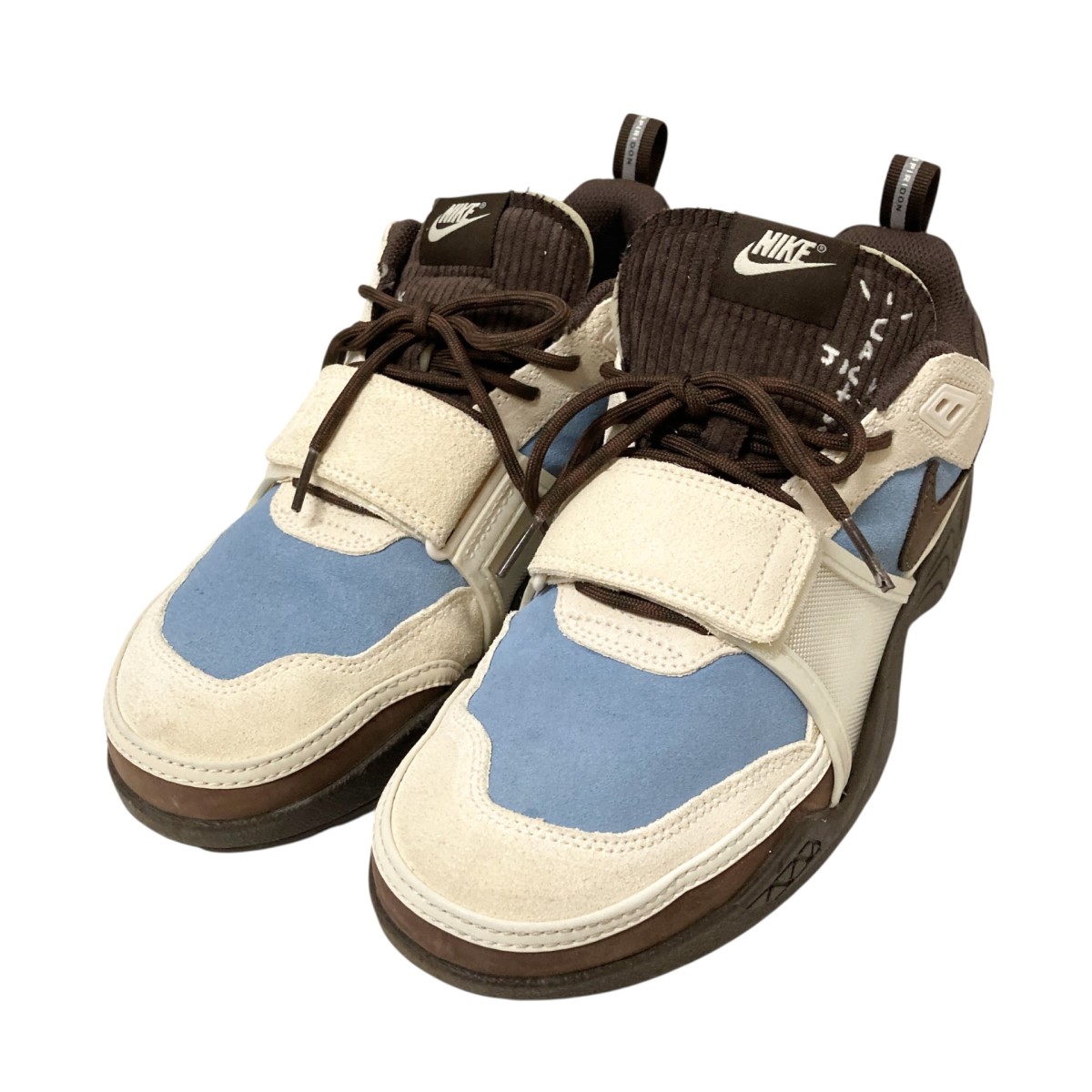 【中古】 NIKE×TRAVIS SCOTT　 ZOOM FIELD JAXX スニーカー HQ3072 400 ブラウン×ブルー×アイボリー サイズ：27.5cm 【101225】（ナイキ×トラヴィス・スコット）