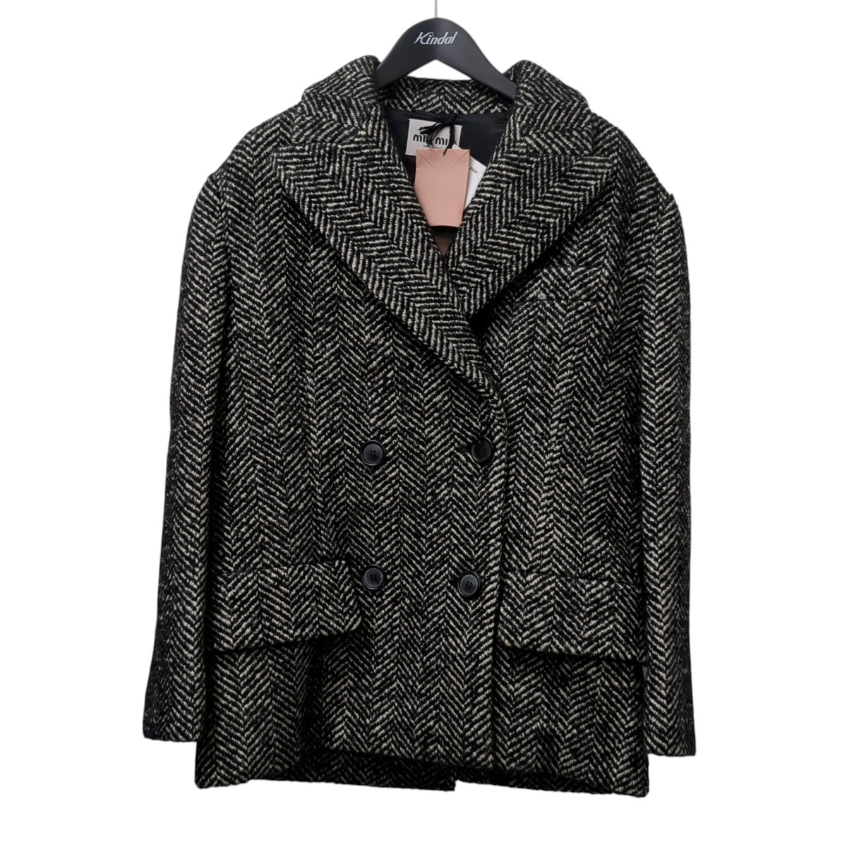 【中古】MIU MIU　ジャケット MH1888 ブラック&times;ホワイト サイズ：38 【120626】（ミュウミュウ）｜ブランド古着のカインドオル 91,113円
