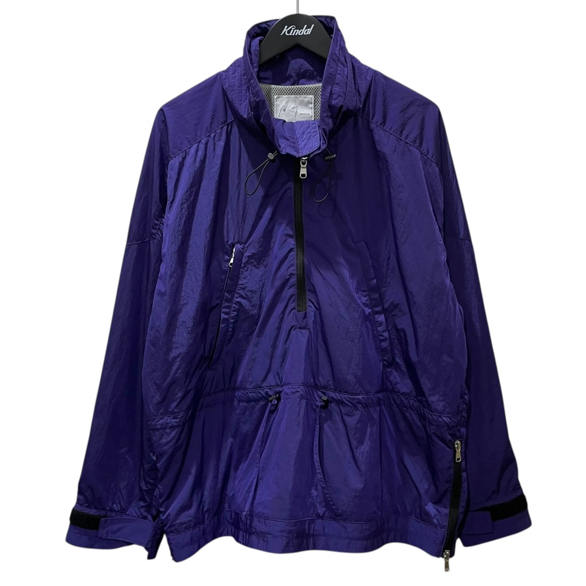 【中古】 ANCELLM　 25SS ハーフジップナイロンジャケット NYLON PULLOVER JACKET ナイロンプルオーバージャケット ANC-JK45 パープル サイズ：2 【131225】（アンセルム）