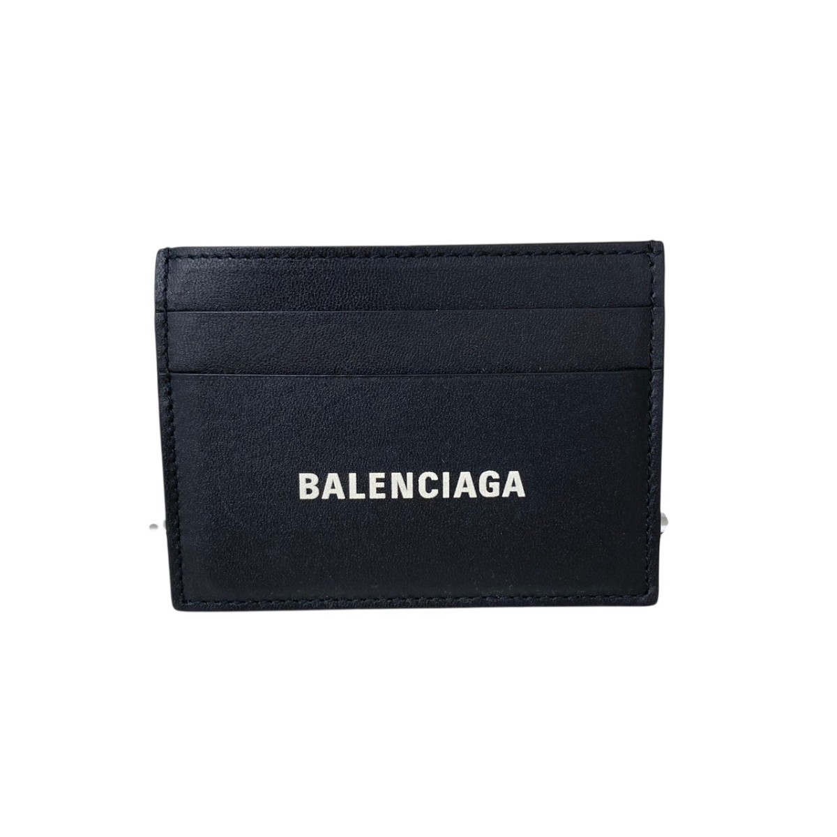 【中古】 BALENCIAGA LOGO PRINTED CARDHOLDER カードケース ブラック 【価格見直し】