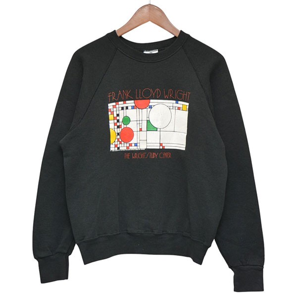 【中古】\u003cBR\u003eVINTAGE\u003cBR\u003eFRANK LLOYD WRIGHT THE WRIGHT STUDY CENTER クルーネックスウェット 調教師 黒いこと 大きさ：M\u003cBR\u003e【必要経費思いかえす】
