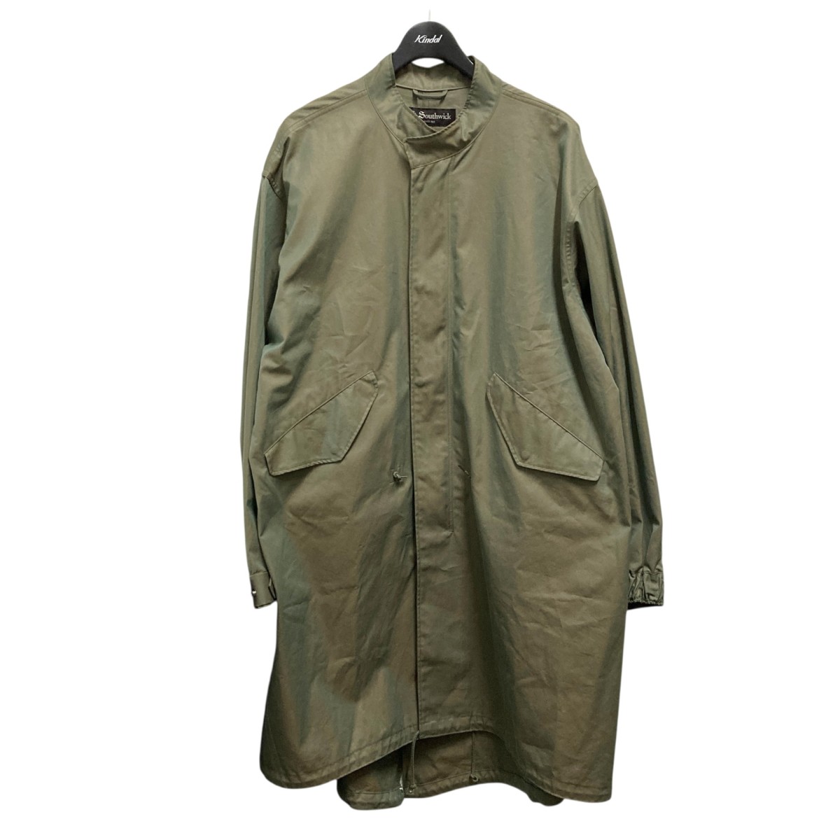 【中古】 SOUTHWICK シャンブレーコート 114 18 0069 オリーブ サイズ：L 【価格見直し】