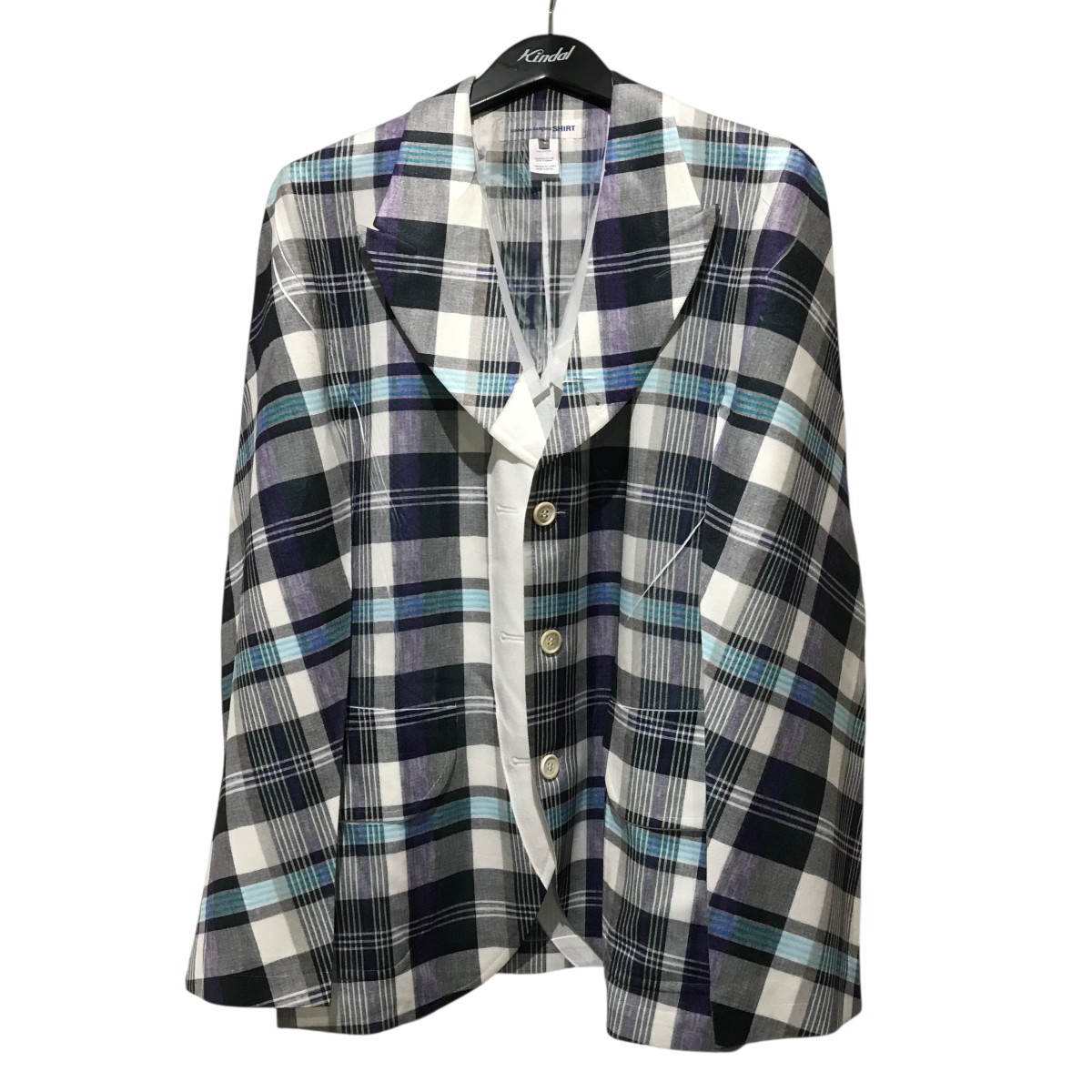【中古】 COMME des GARCONS SHIRT チェックジャケット FO-J501 ホワイト×パープル×グレー サイズ：M 【価格見直し】 35,178円