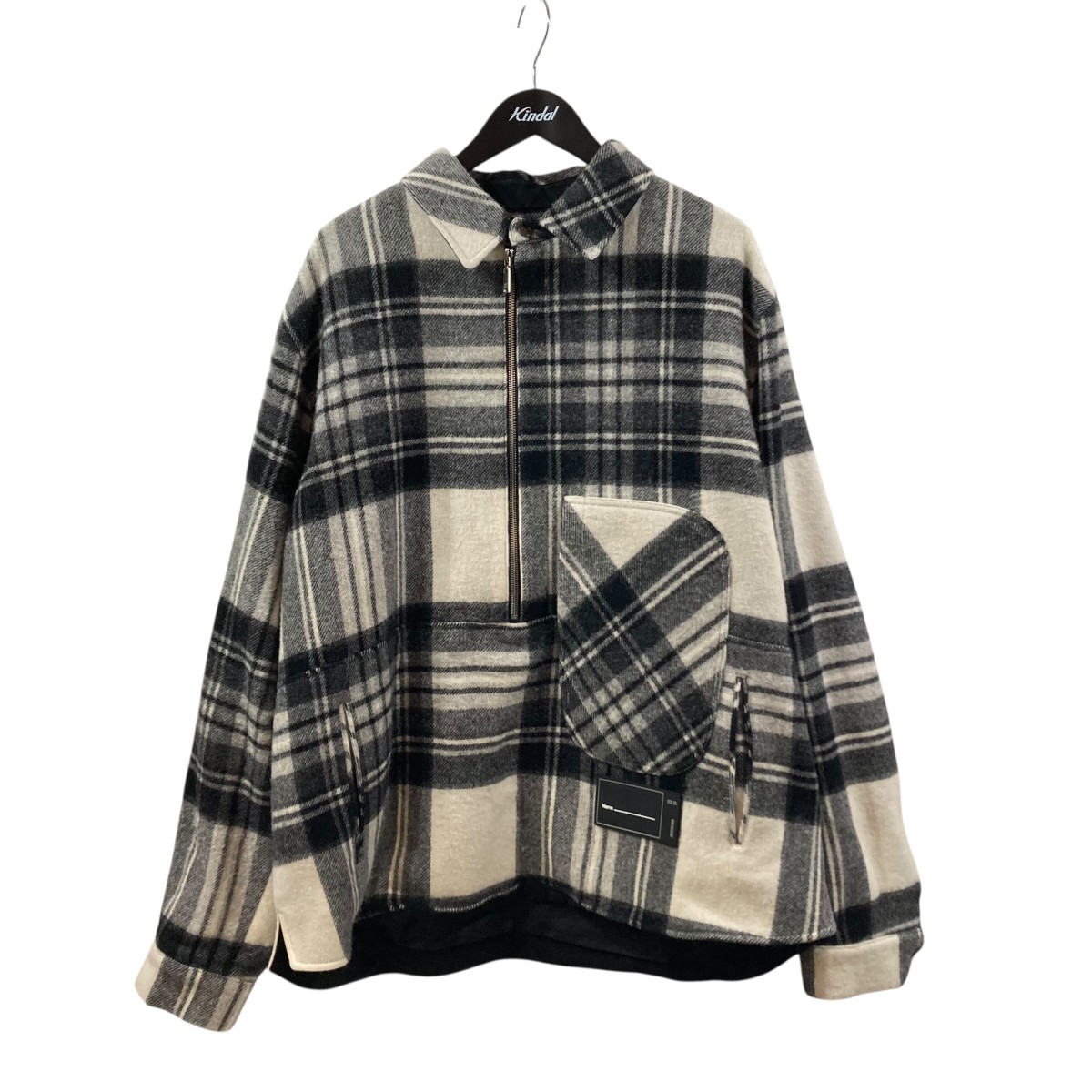 【中古】 WELLDER チェック プルオーバージャケット 52-08-11-08024 ブラック×ホワイト サイズ：L 【価格見直し】
