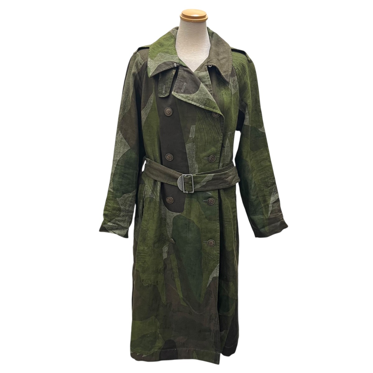 【中古】 NIGEL CABOURN　 カモフラージュ柄 ベルテッドコート 80340800000 グリーン サイズ：6 【151225】（ナイジェルケーボン）