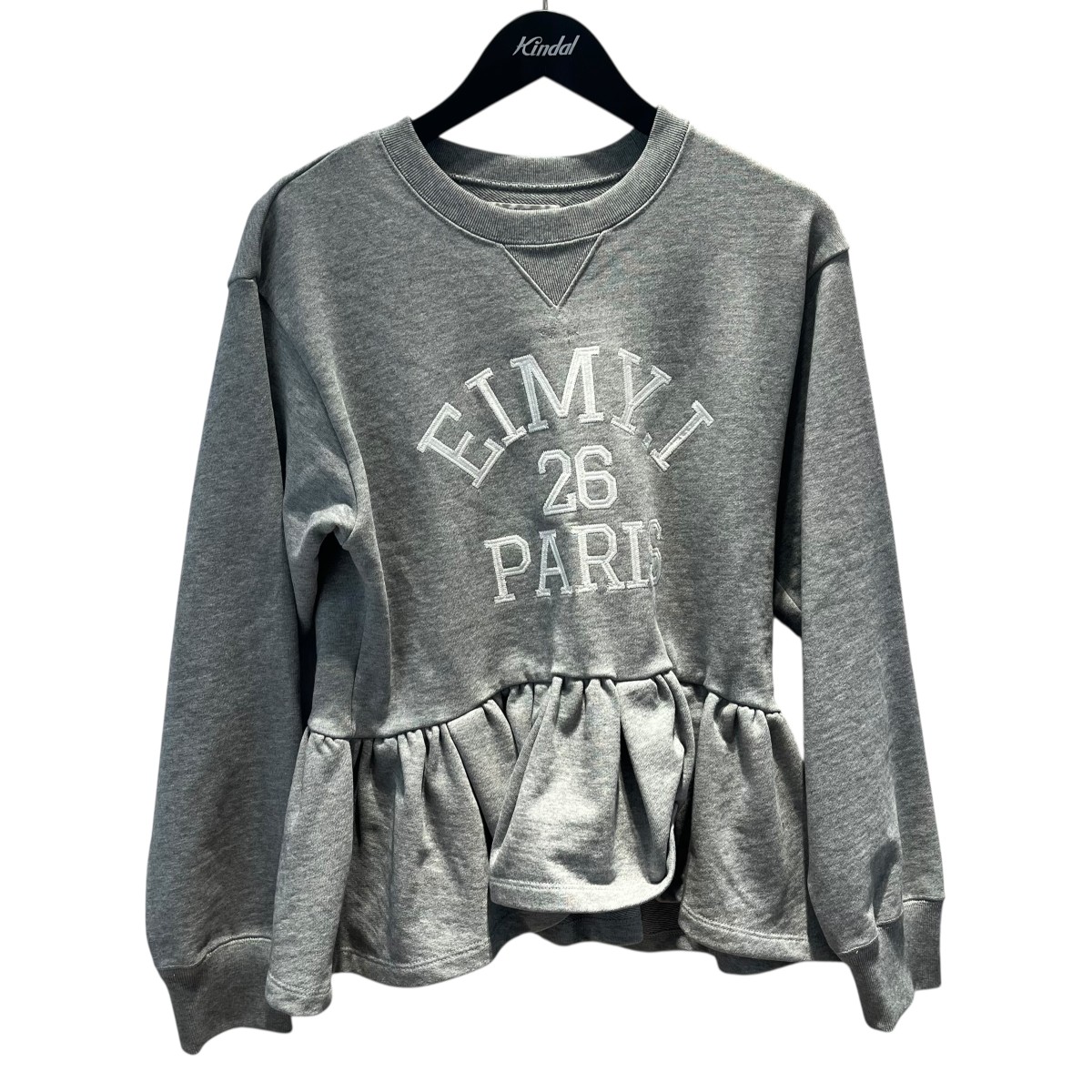 【中古】eimy istoire バリエプリントペプラムスウェットトップス 1125512723-0 薄墨色 大きさ：F 【141225】（エイミーイストワール）