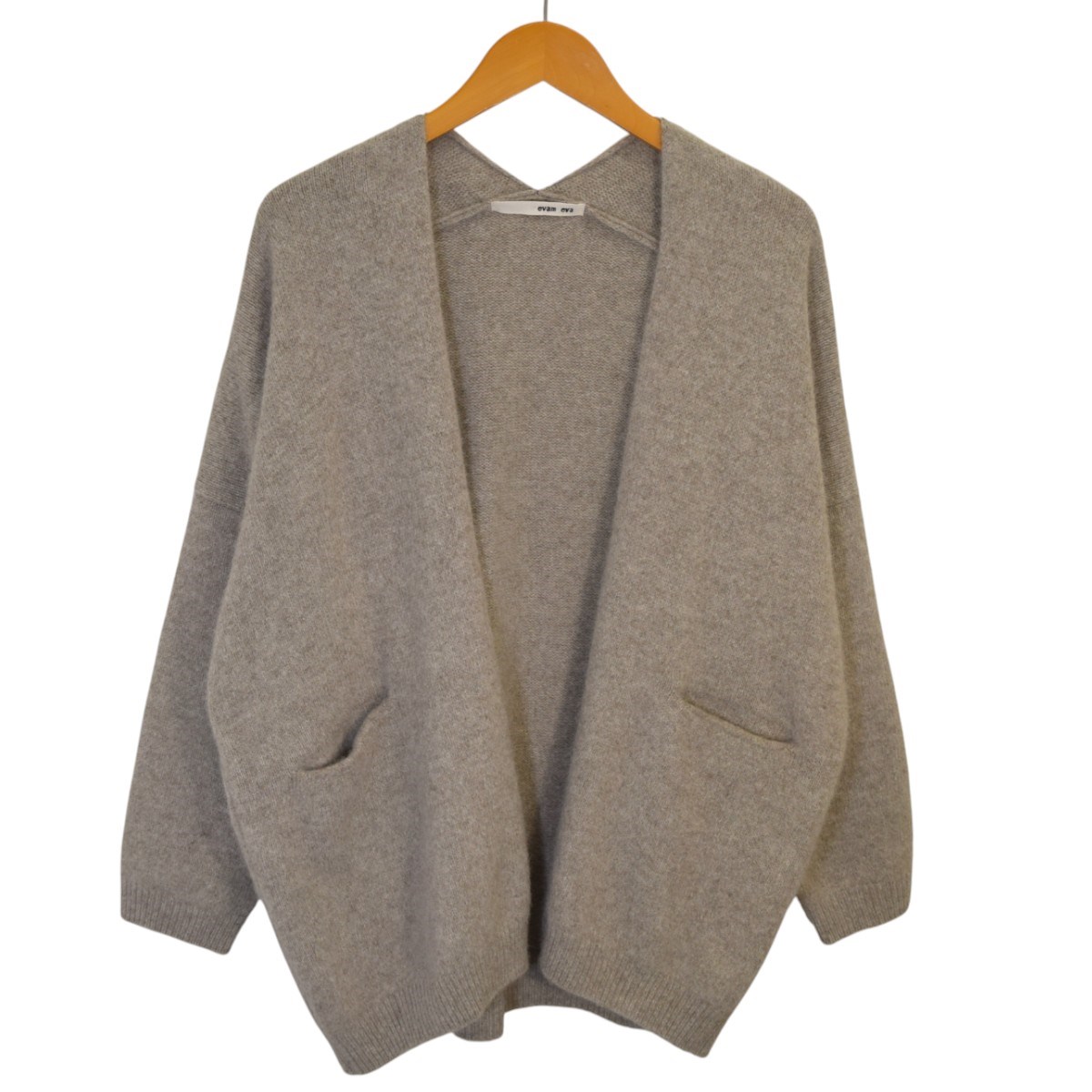 【中古】 evam eva　 wool fox short robe ニットカーディガン E223K214 ベージュ サイズ：- 【151225】（エヴァムエヴァ）