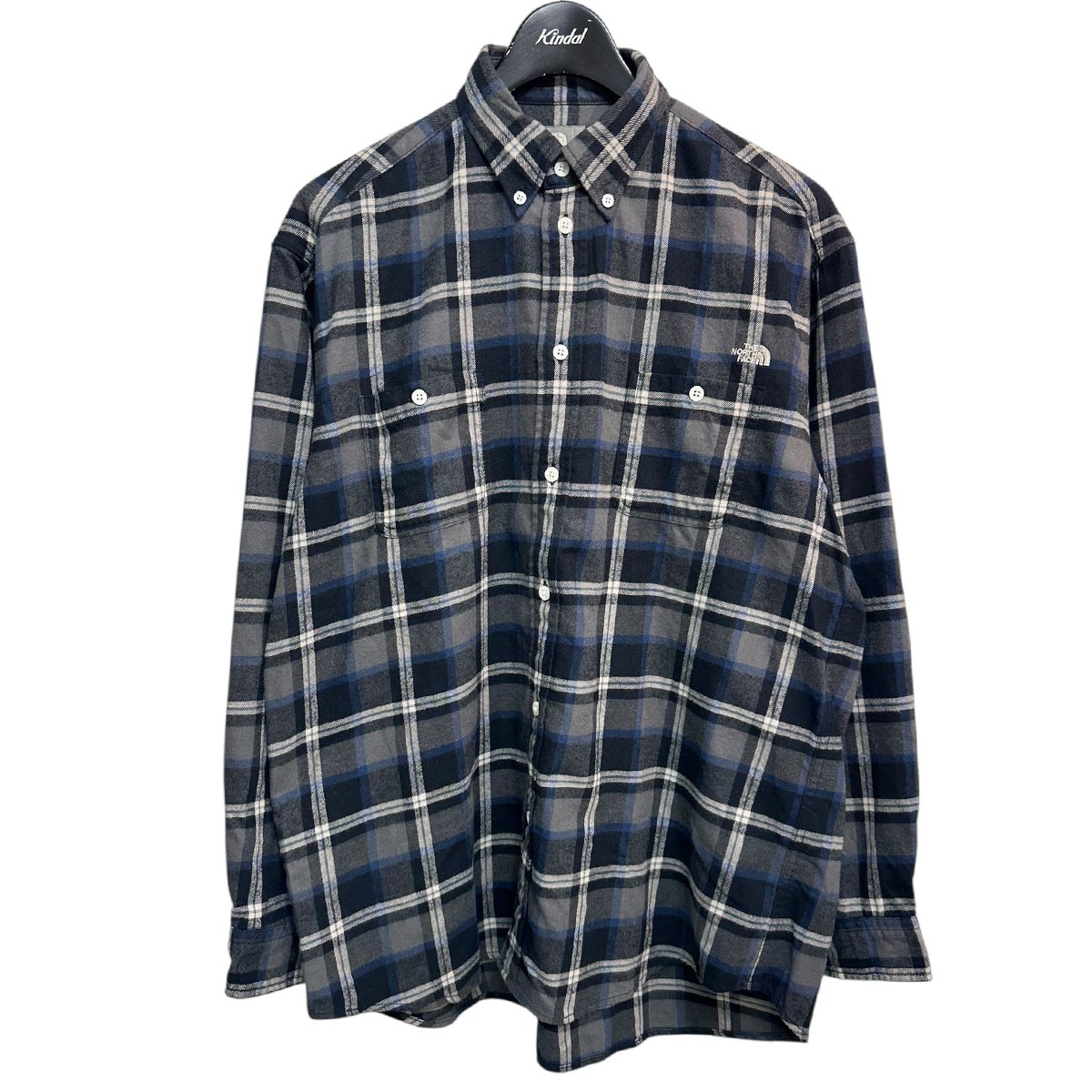 【中古】THE NORTH FACE ロングスリーブフロストフォージフランネルシャツ NR62431 黒いこと×クリアレイクブルーチェック 大きさ：S 【151225】（ザノースフェイス）
