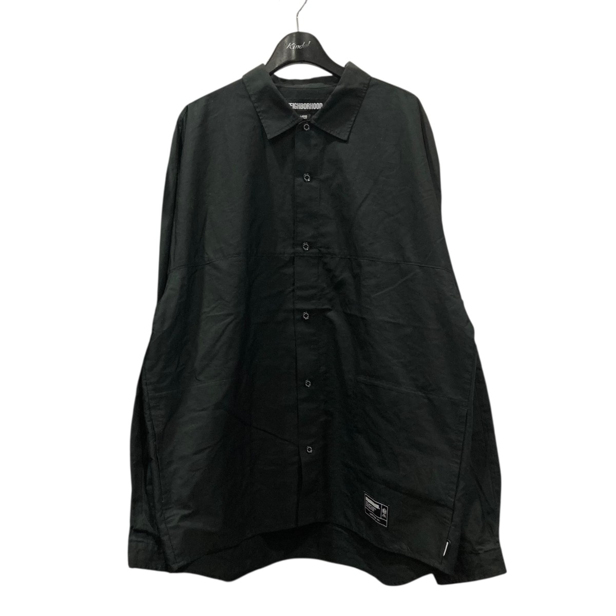 【中古】\u003cBR\u003eNEIGHBORHOOD\u003cBR\u003eDOLMAN SLEEVE SHIRT LS プルオーバー 252AQNH-SHM01 黒いこと 大きさ：L\u003cBR\u003e【必要経費思いかえす】