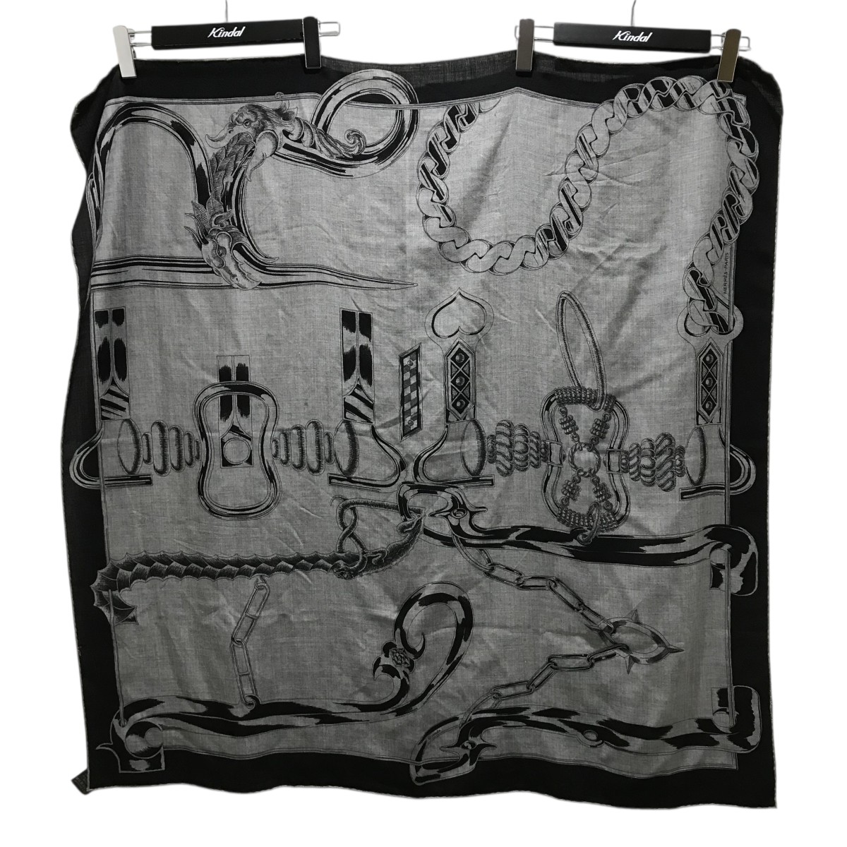 【中古】HERMES 【エルメス・メタリック】 カレH 100 薄墨色 【161225】（エルメス）