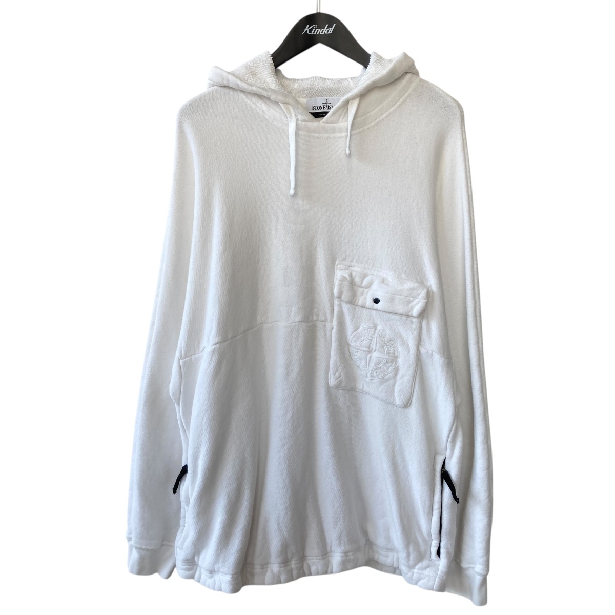 【中古】 STONE ISLAND プルオーバーパーカー 761561253 ホワイト サイズ：L 【価格見直し】 23,595円