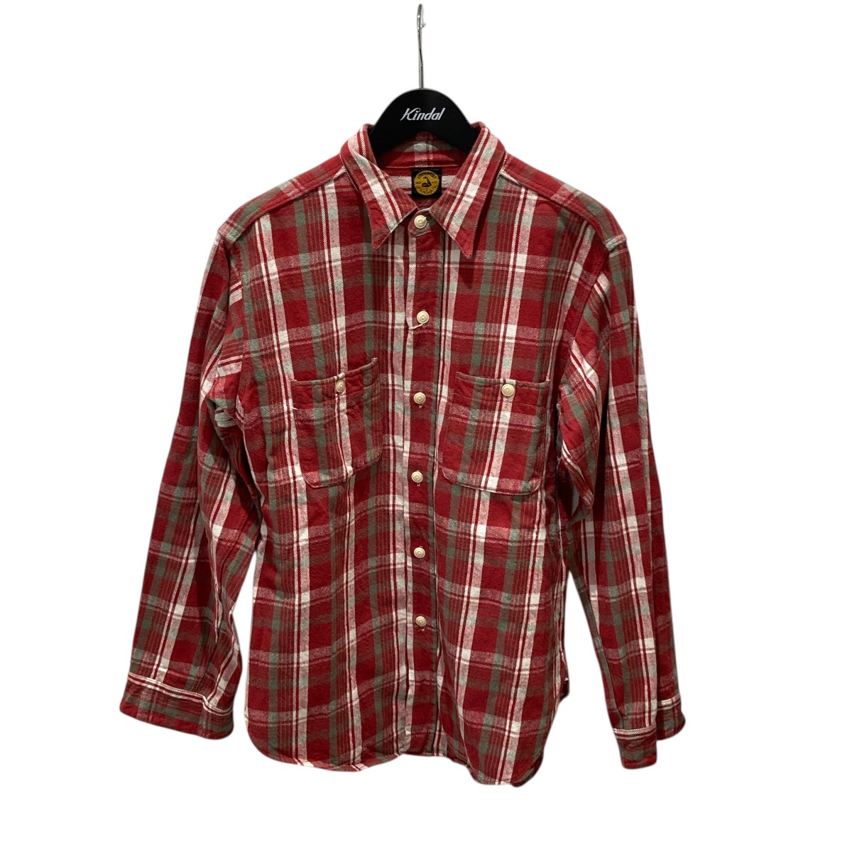 【中古】 WAREHOUSE JOHN GLUCKOW チェック 長袖シャツ レッド サイズ：40 【価格見直し】