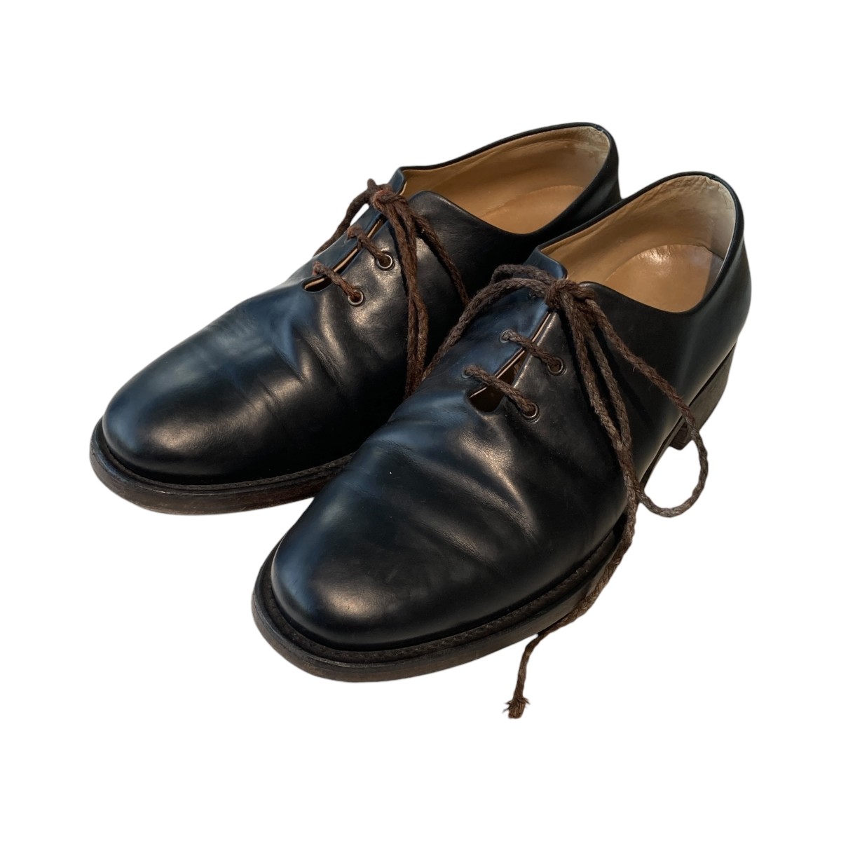 【中古】CHEREVICHKIOTVICHKI 18SS ONE PIECE DERBY GOODYEAR (without tongue) なめし革シューズ 黒いこと 大きさ：40 【181225】（シェレヴィッキオヴィッキ）