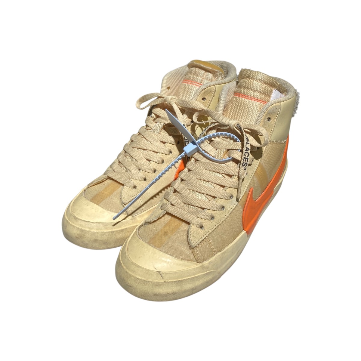 【中古】\u003cBR\u003eNIKE×OFFWHITE\u003cBR\u003eBlazer Mid All Hallows Eve ハイカットスニーカー AA3832-700 ベージュ 大きさ：27\u003cBR\u003e【通貨価値思いなおす】