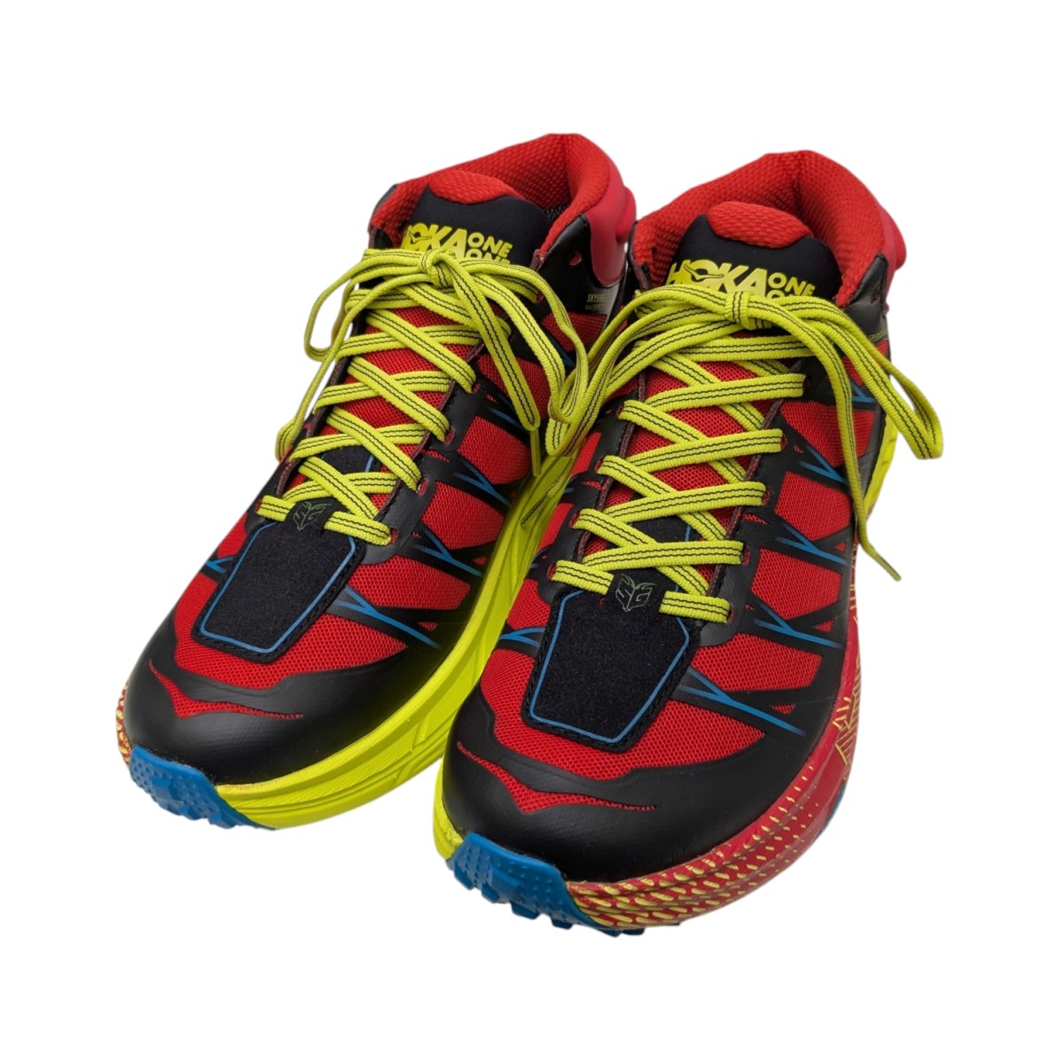 【中古】<br>HOKAONEONE<br>Speedgoat Mid WP スニーカー FE1218E レッド×ブラック×イエロー サイズ：25.0cm<br>【価格見直し】