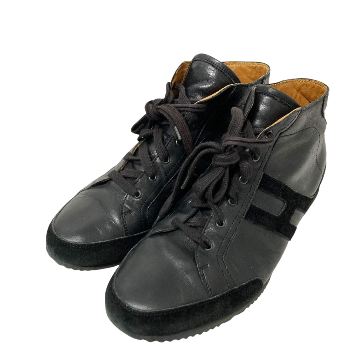 【中古】 HERMES レザースニーカー ブラック サイズ：40 1/2 【価格見直し】 14,133円