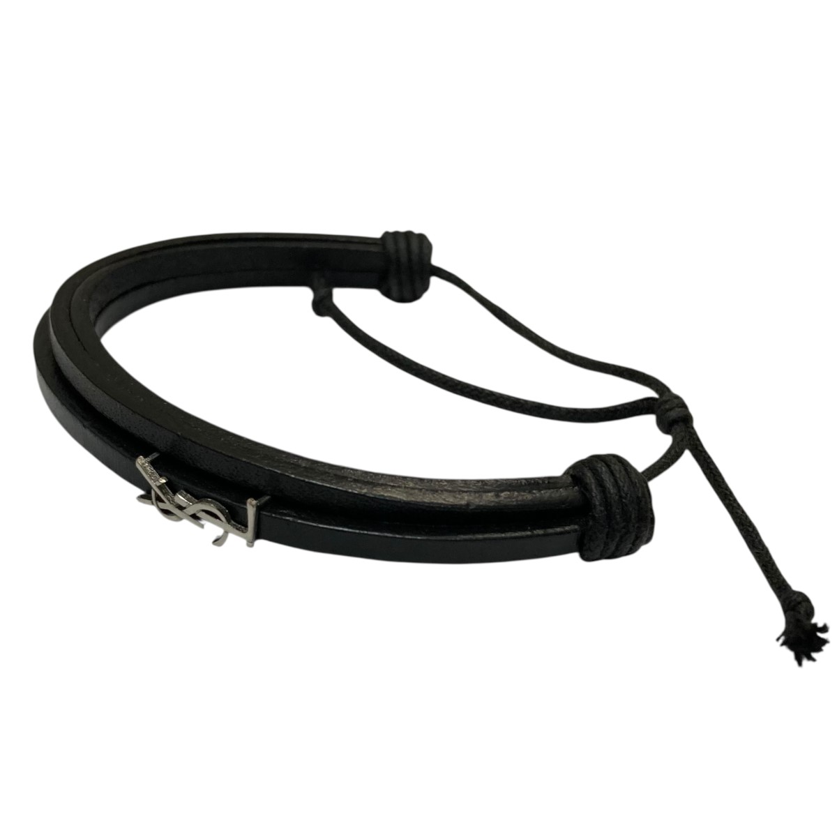 【中古】 Saint Laurent Paris カサンドラロゴマルチストランドレザーブレスレット ブラック サイズ：- 【価格見直し】