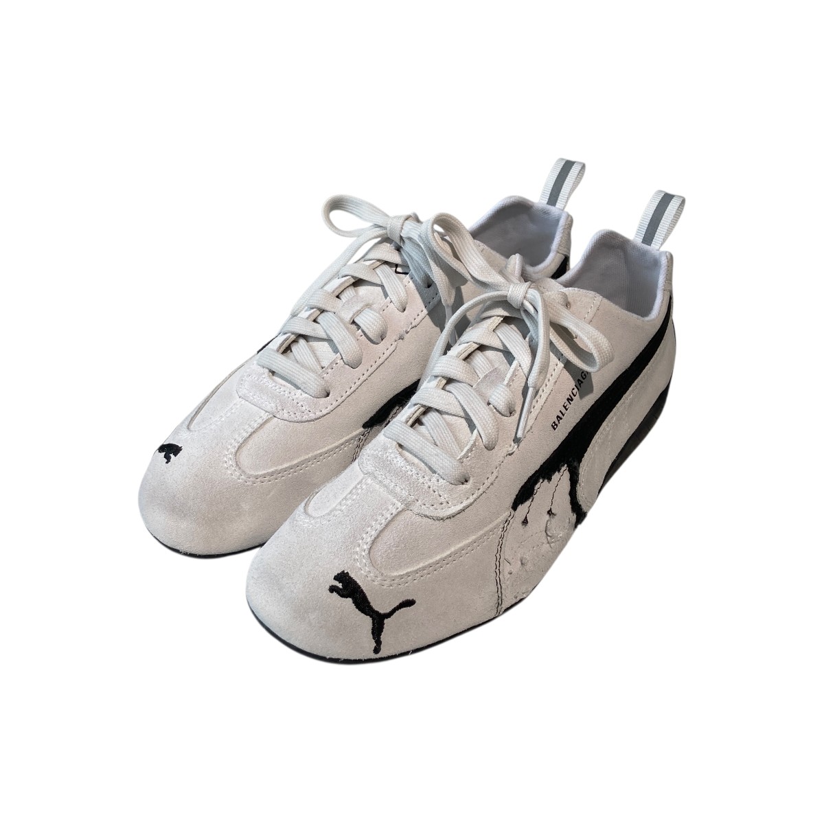【中古】 BALENCIAGA×PUMA　 Speedcat ballet スニーカー 406519-01 グレー×ブラック サイズ：25 【181225】（バレンシアガ×プーマ）